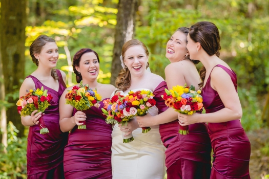 Bride with Bridesmaids in Knob Hill Community Park