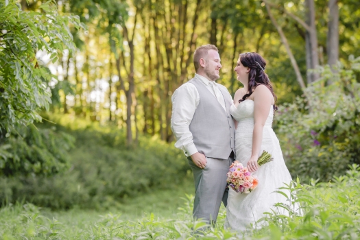 Bride and Groom at Shady Elms Farm