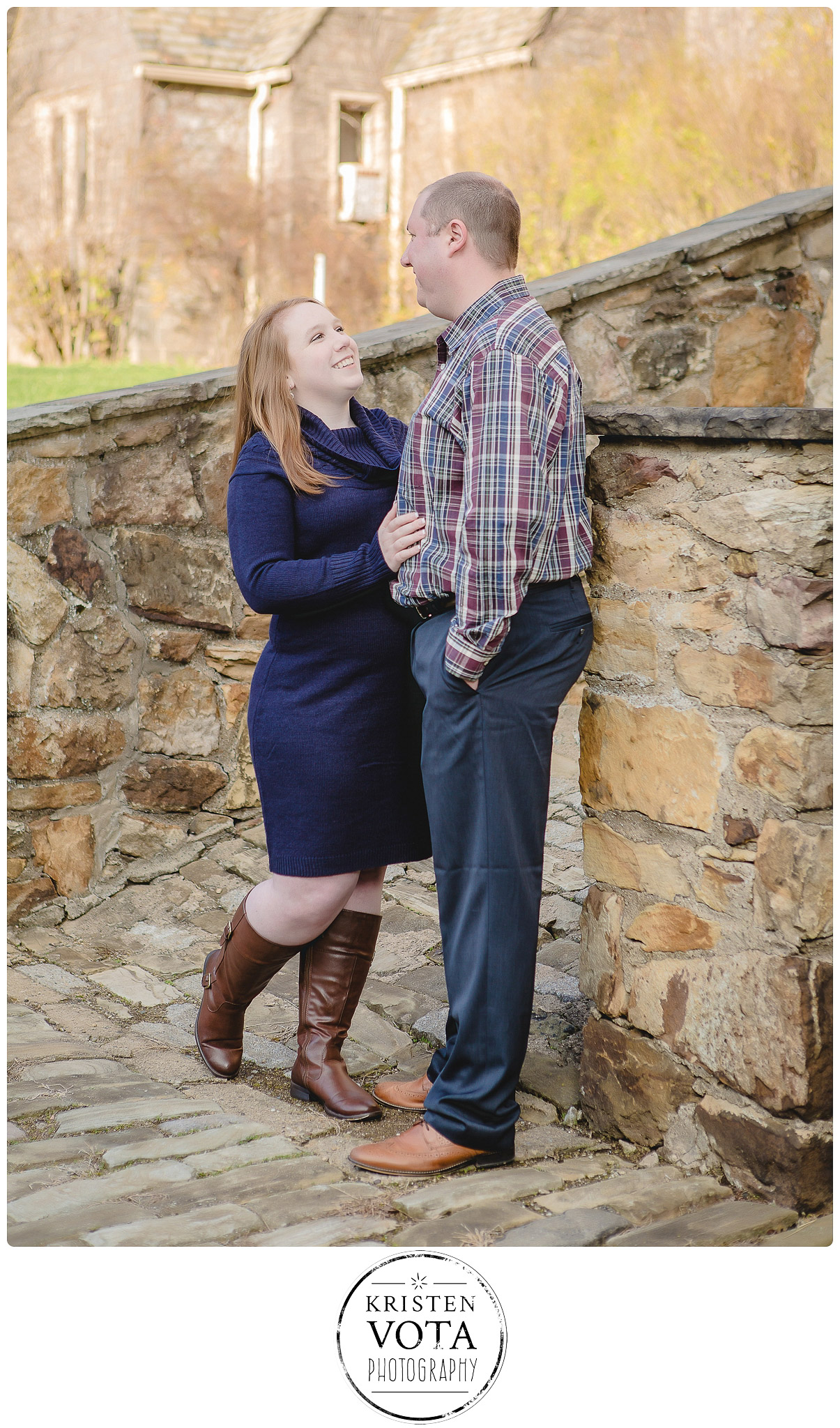 Fall engagement photos at Hartwood Acres stables near Pittsburgh