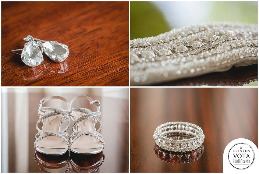 Bridal jewelry & shoes at Pittsburgh Hilton Garden Inn Southpointe wedding
