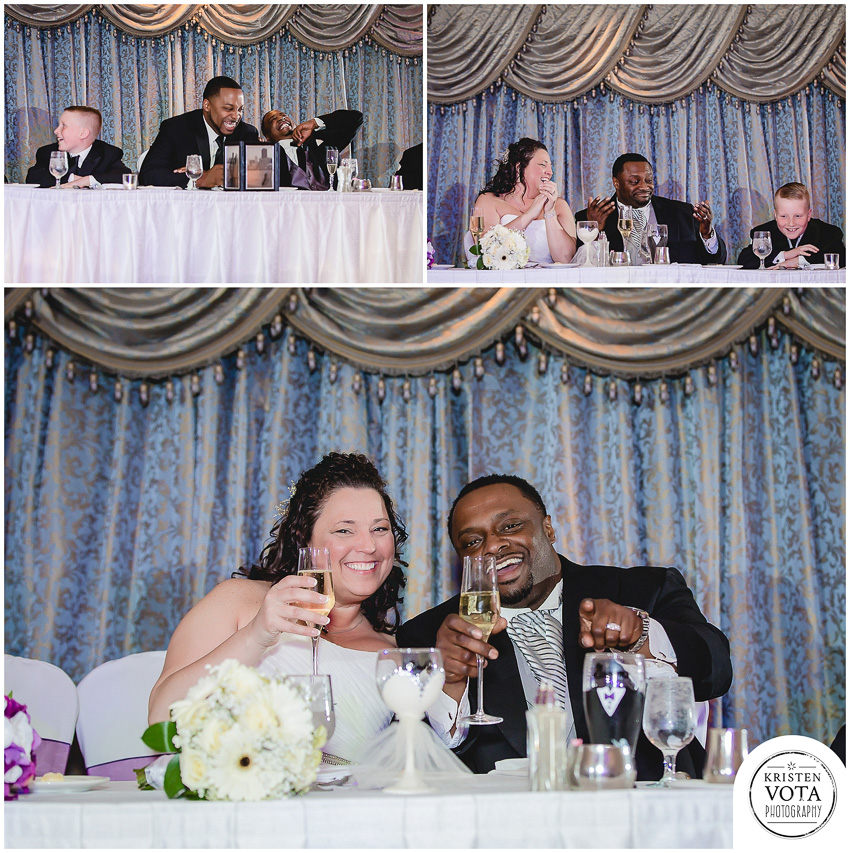 Laughter during speeches at Hilton Garden Inn Southpointe Pittsburgh wedding