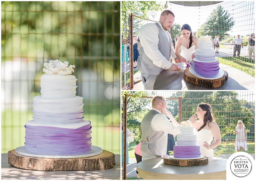 Wedding cake by Bethel Bakery at Shady Elms Farm