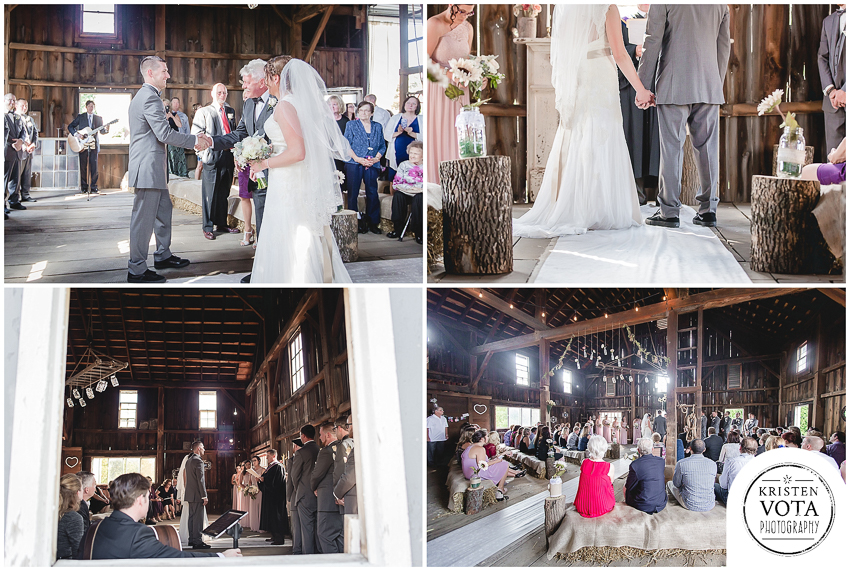 DIY backyard barn wedding ceremony in Kennedy Township Pittsburgh