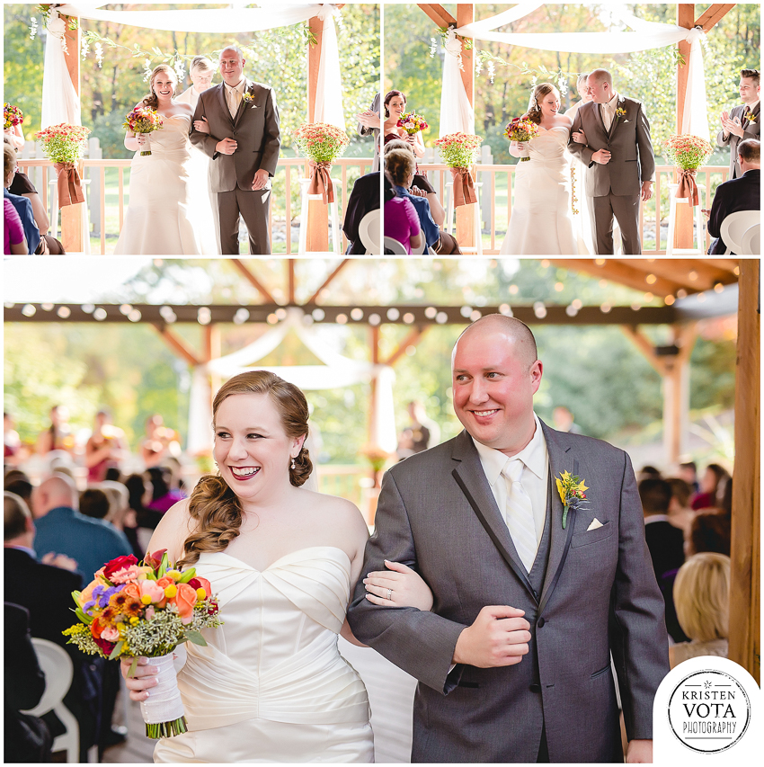 Outdoor ceremony in October for a fall wedding at The Chadwick near Pittsburgh