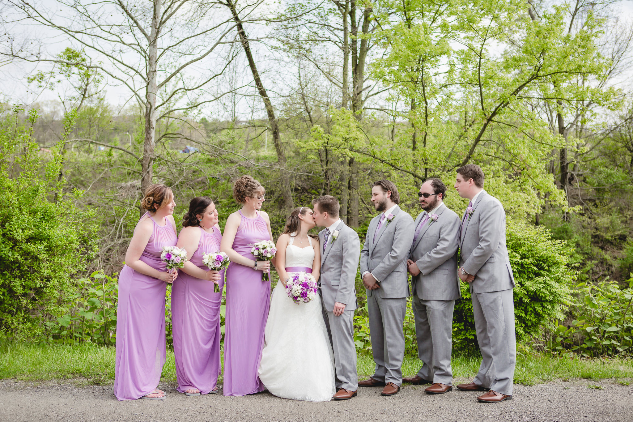 Bridal party on the Montour Trail in Robinson Township, Pittsburgh, PA