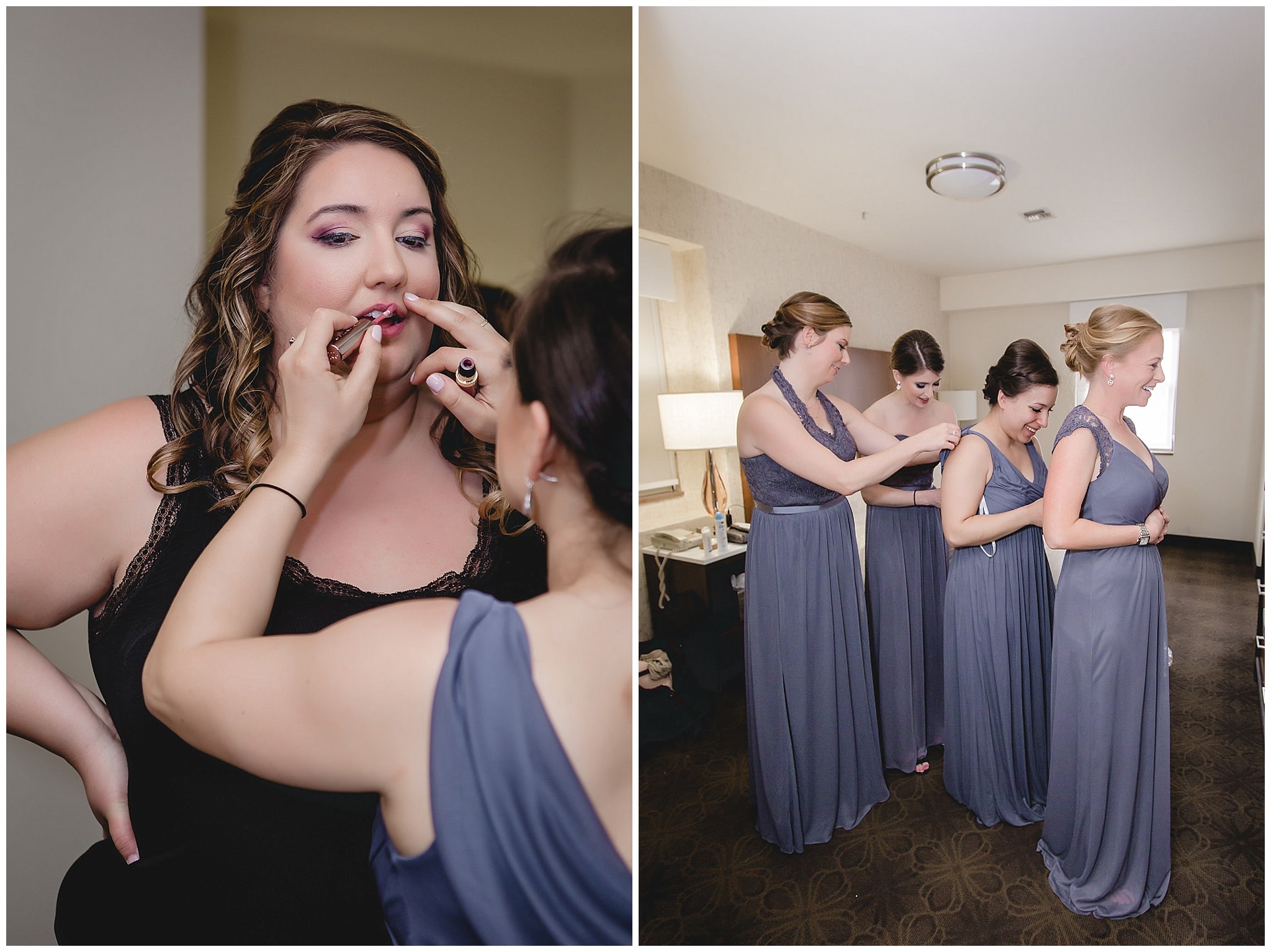 Bride & bridesmaids get ready for a wedding at Soldiers & Sailors in Pittsburgh