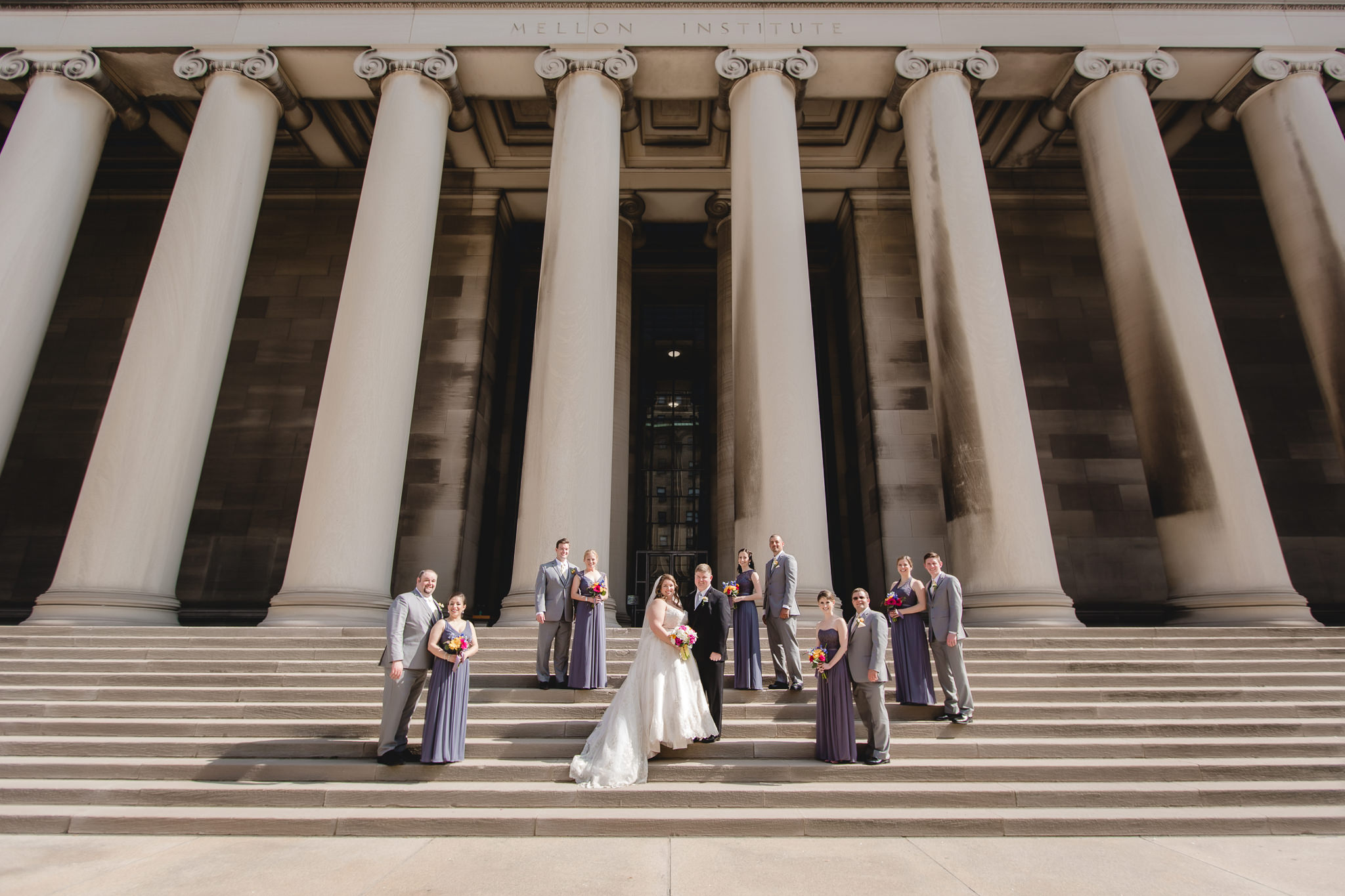 Bridal party at the Mellon Institute in Oakland Pittsburgh