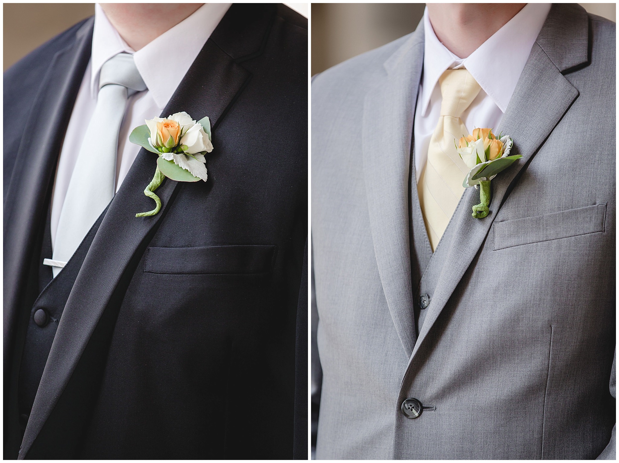 Groom & groomsmen boutonnieres by the Blooming Dahlia of Mt. Lebanon in Pittsburgh