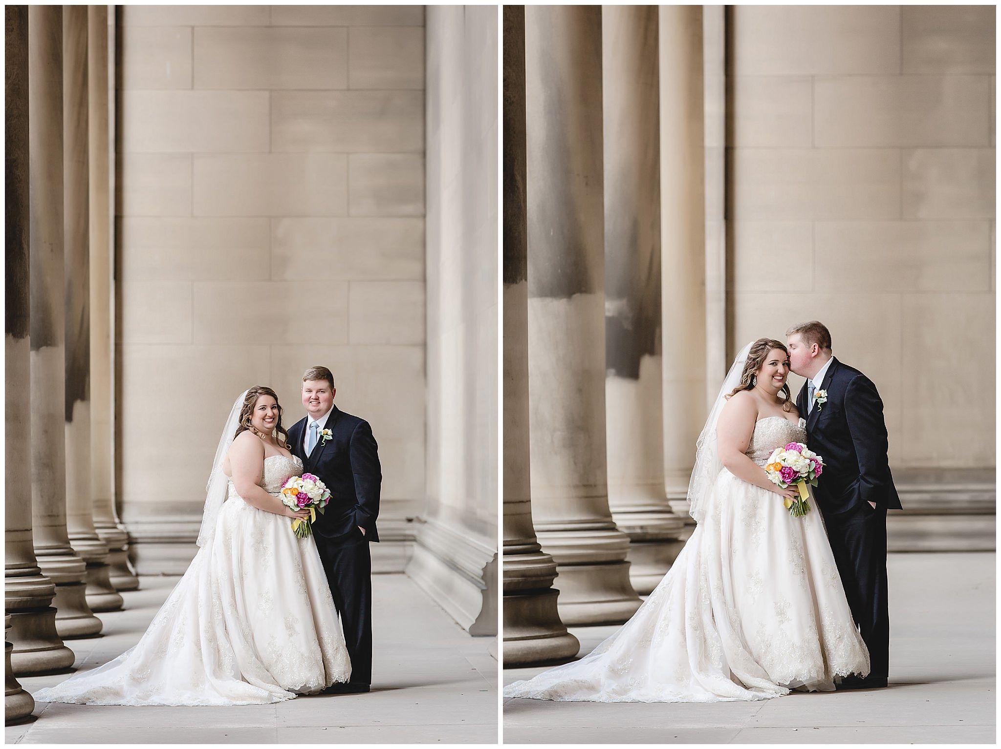 Bride & groom at the Mellon Institute in Pittsburgh