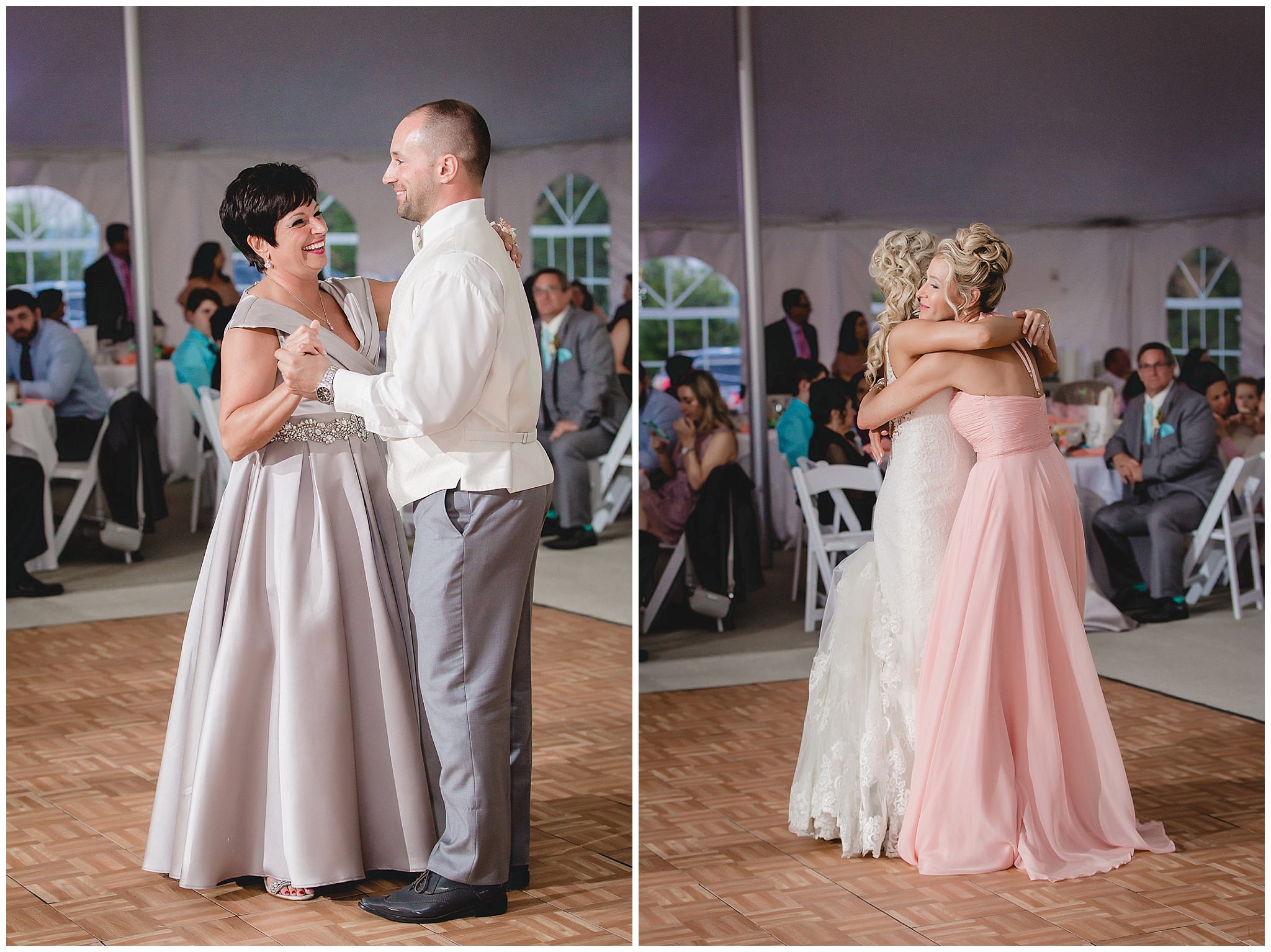 Mothers of the groom and bride dance with their children