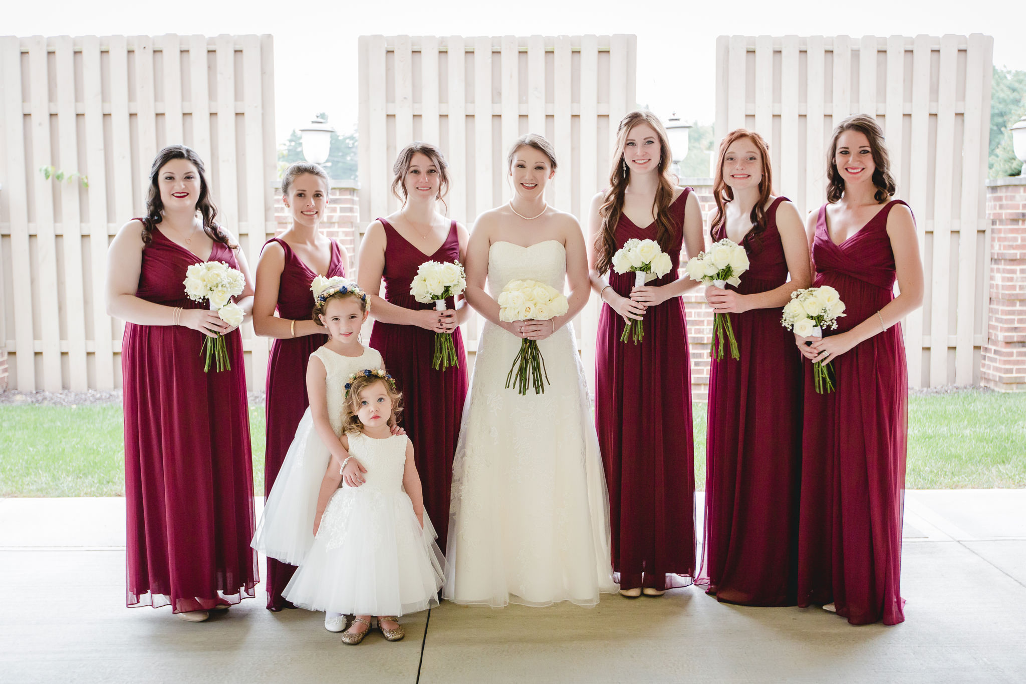 Bride with her bridesmaids and flower girls at the Chadwick in Wexford