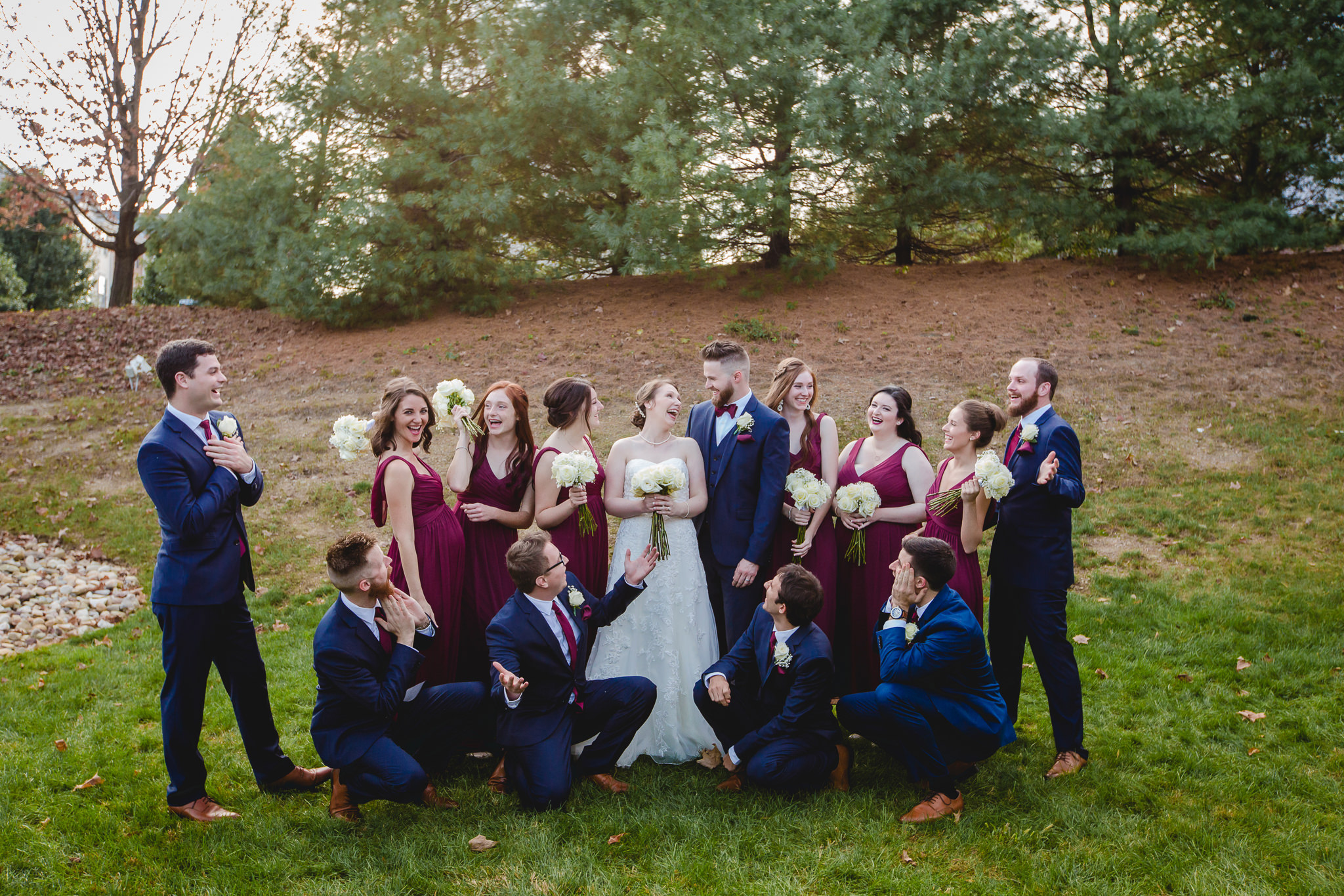 Bridal party poses for a fun photo at the Chadwick