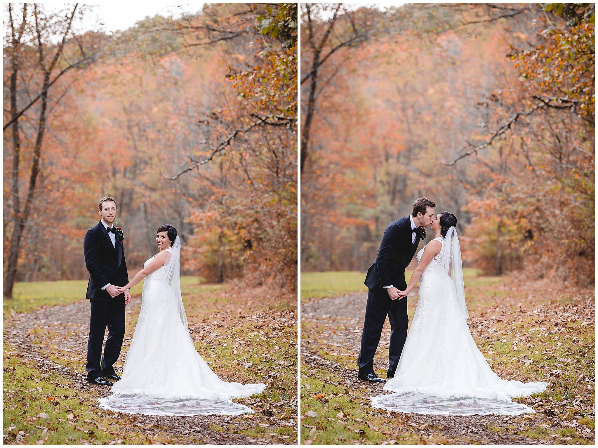 Fall wedding portraits in a park in Moon before a DoubleTree Pittsburgh Airport wedding
