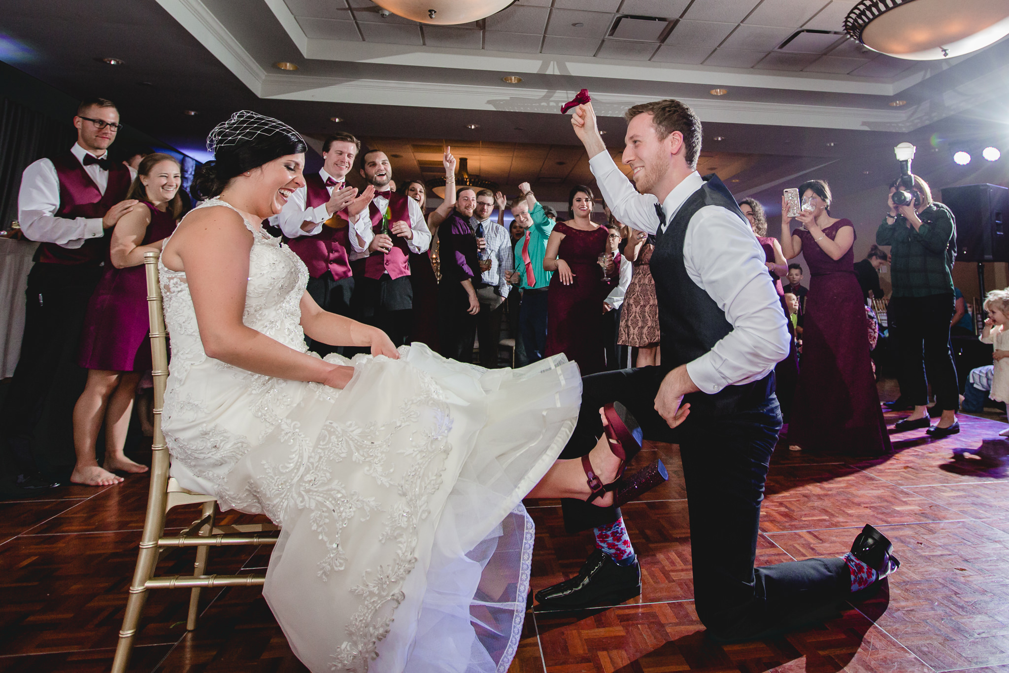 Groom finds the garter at DoubleTree Pittsburgh Airport