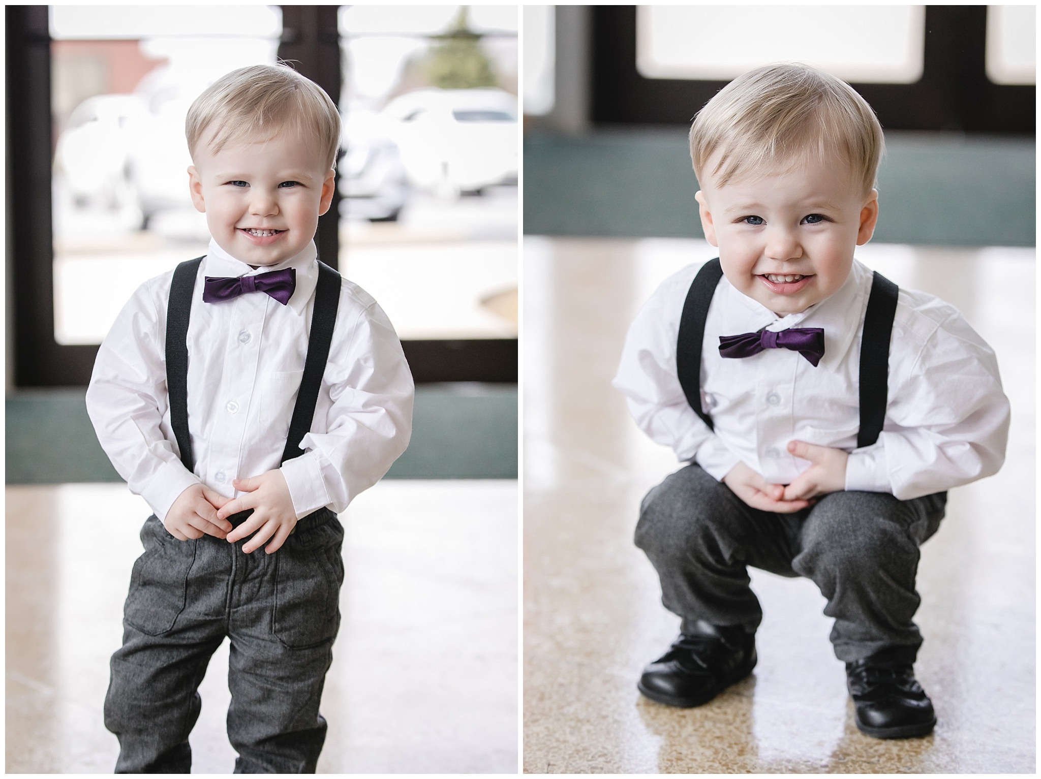 Ring bearer wears a bowtie for a Holy Trinity wedding in Robinson