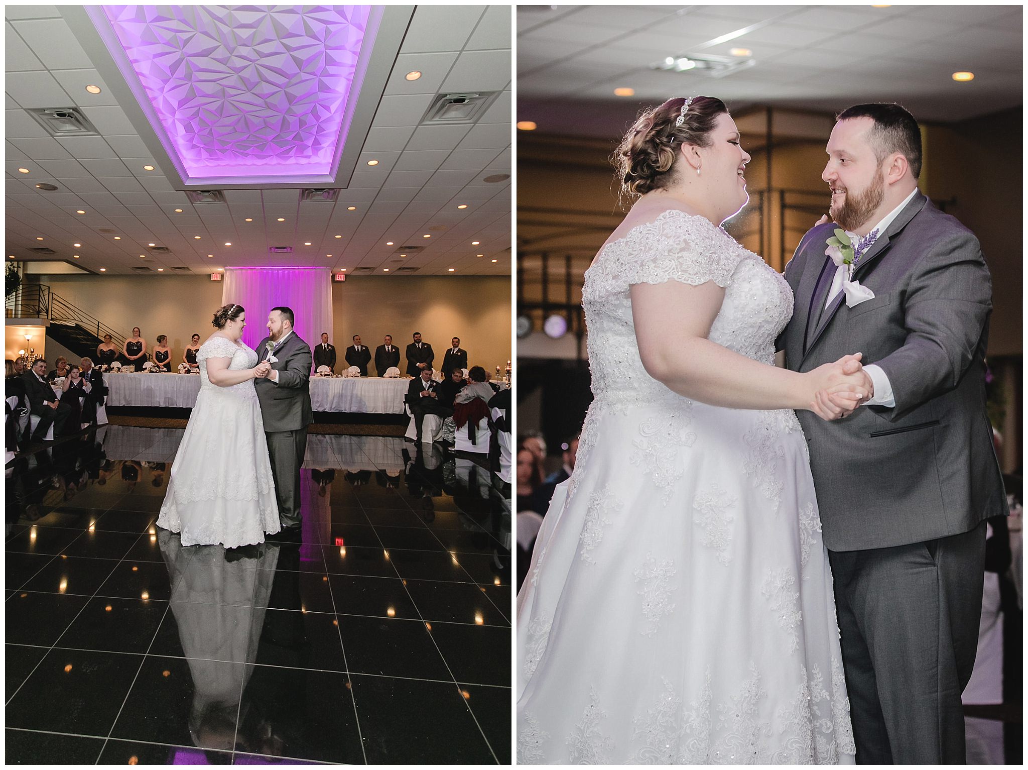Newlyweds' first dance at their spring wedding at the Fez