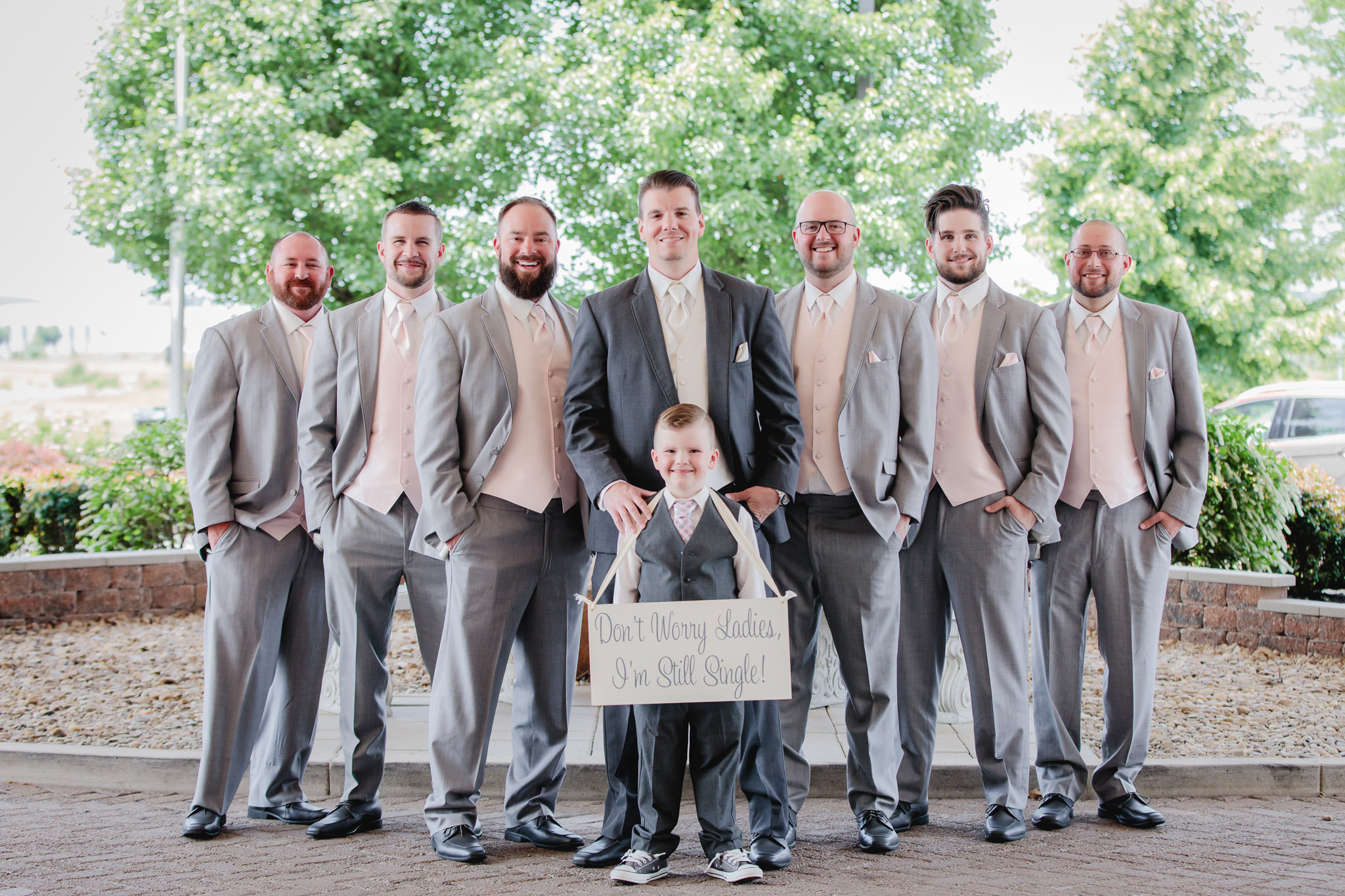 Groomsmen and ring bearer at Chestnut Ridge Golf Resort