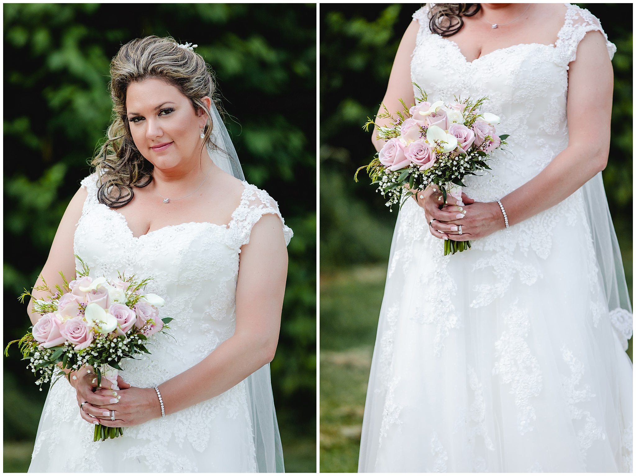 Bridal portraits with floral bouquet at Chestnut Ridge Golf Resort