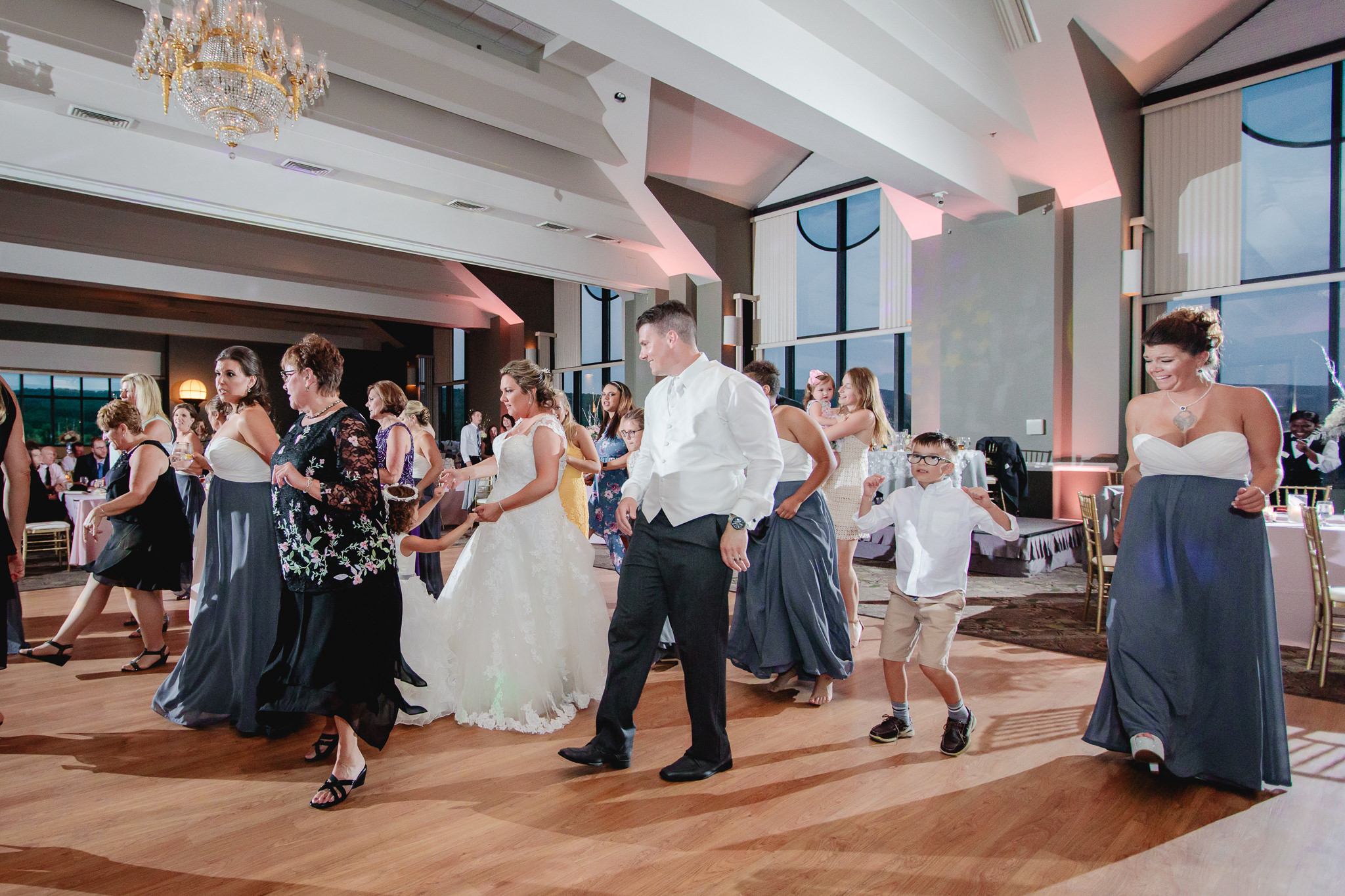 Guests dance to the Cha Cha Slide at Chestnut Ridge Golf Resort