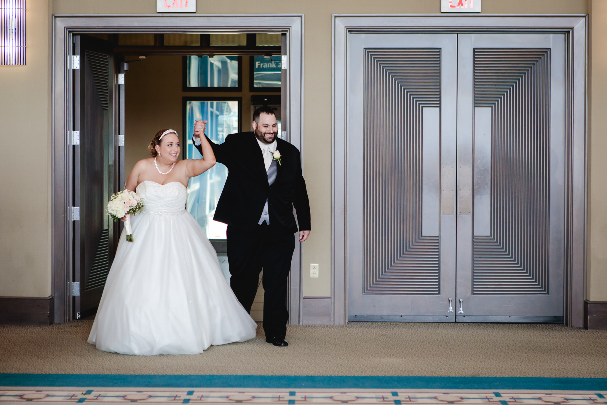 Newlyweds enter their reception at Duquesne University