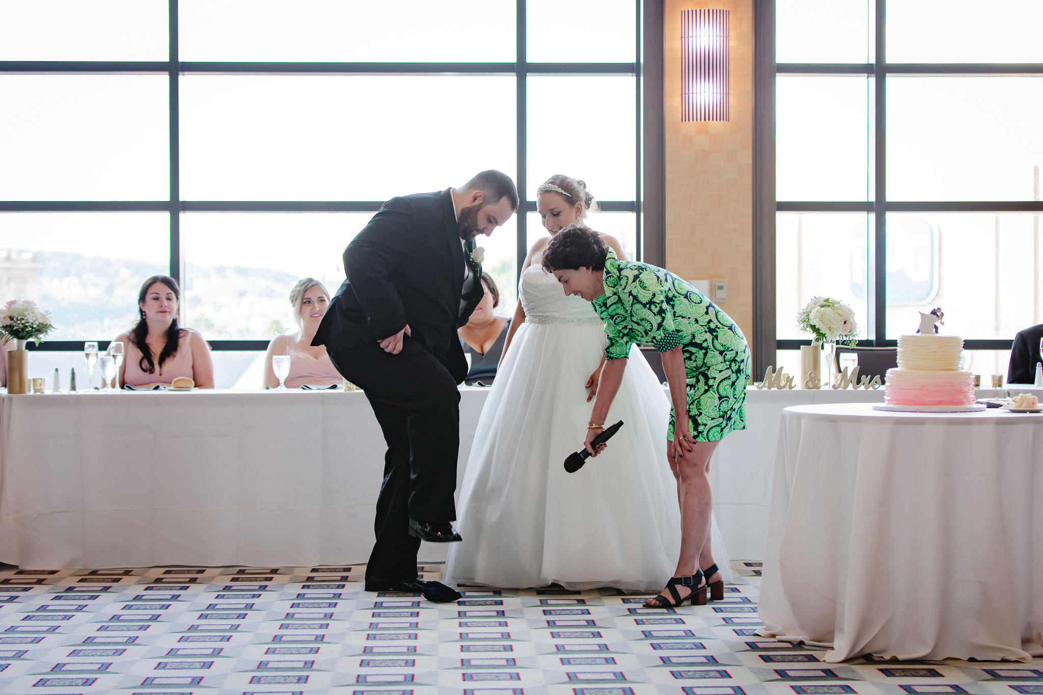 Groom breaks the glass to honor his Jewish heritage at his Duquesne University wedding