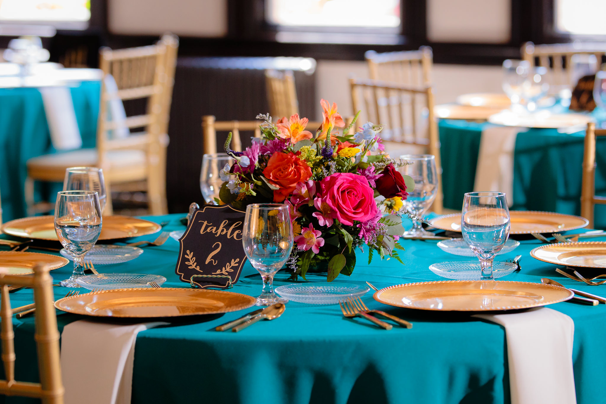 Floral centerpieces by Patti's Petals Flower Shop at Beaver Station