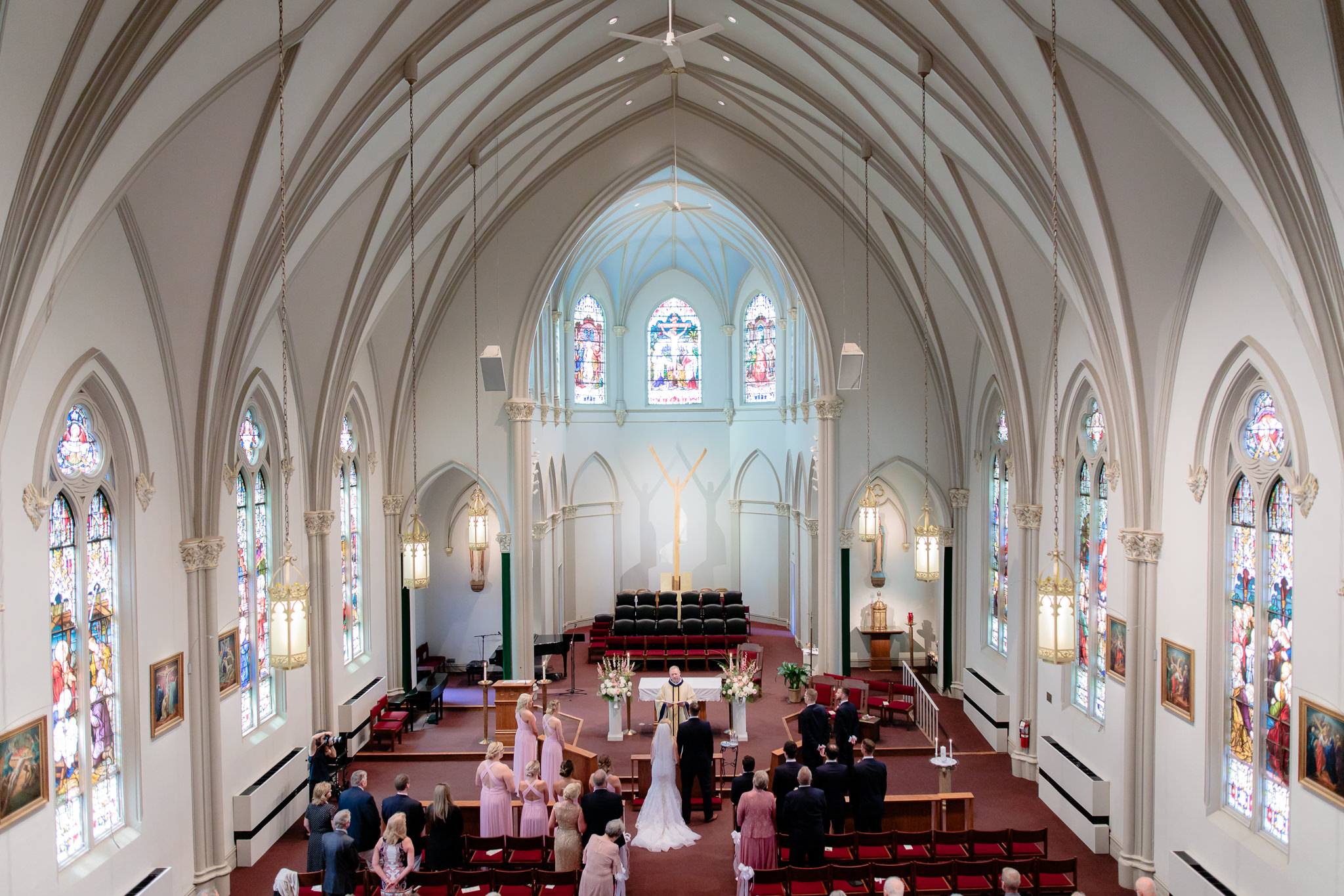 Wedding ceremony at Duquesne University's Chapel of the Holy Spirit in Pittsburgh, PA