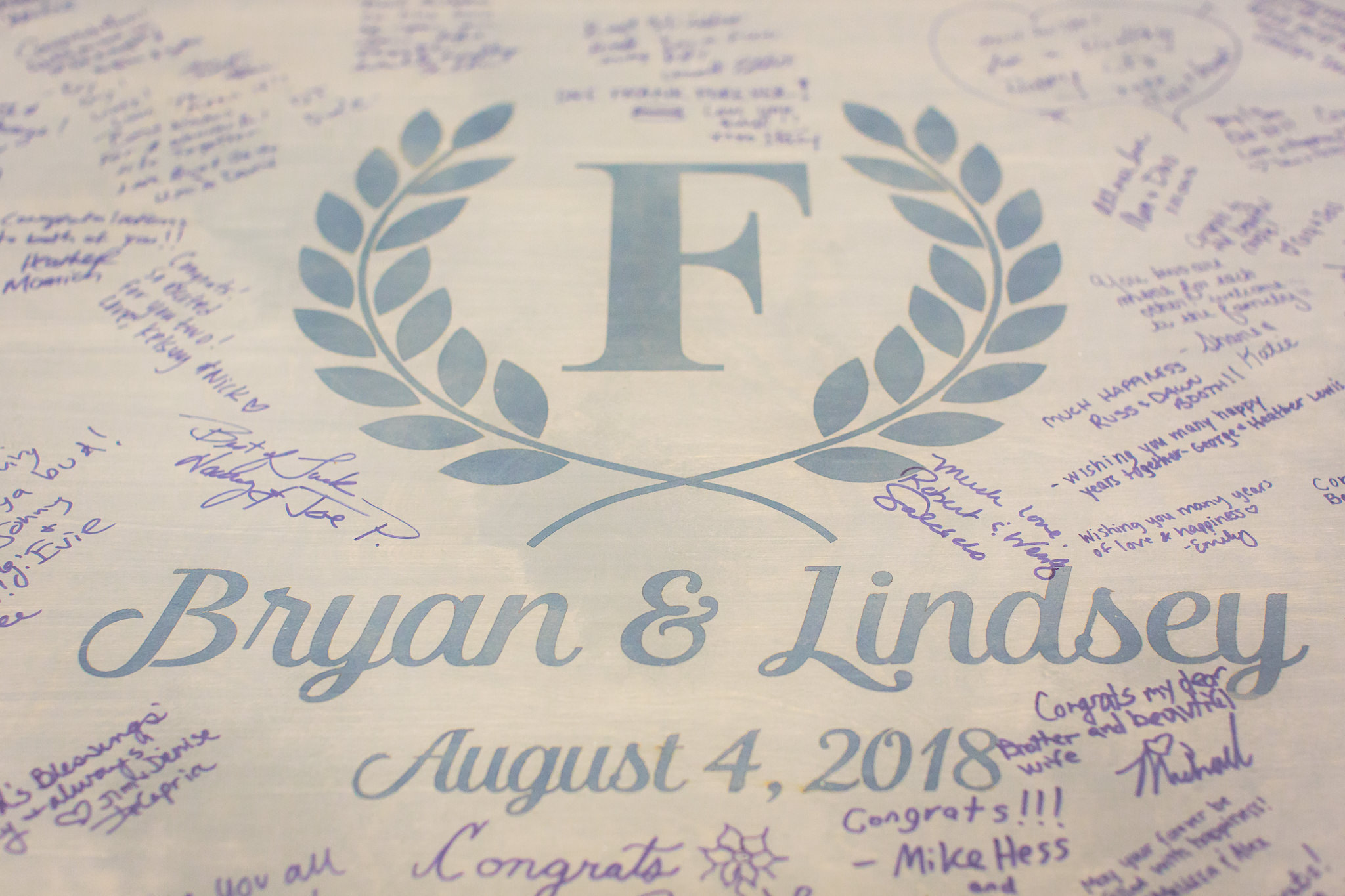 Guest book sign at a Duquesne University wedding