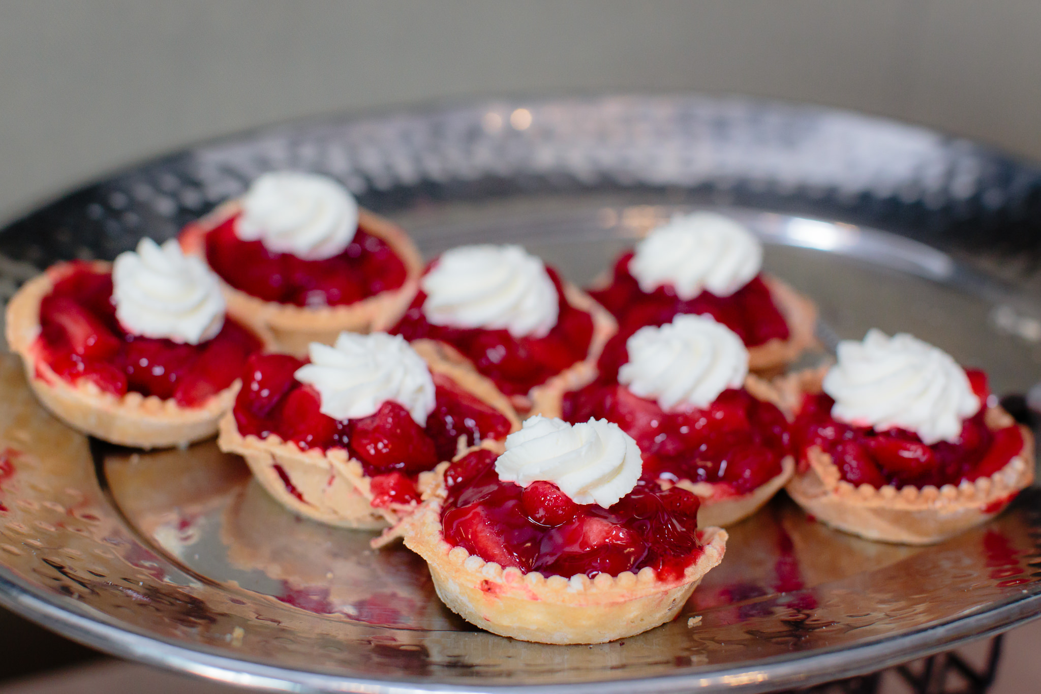 Mini strawberry pies at a Duquesne University wedding reception by Signature Desserts