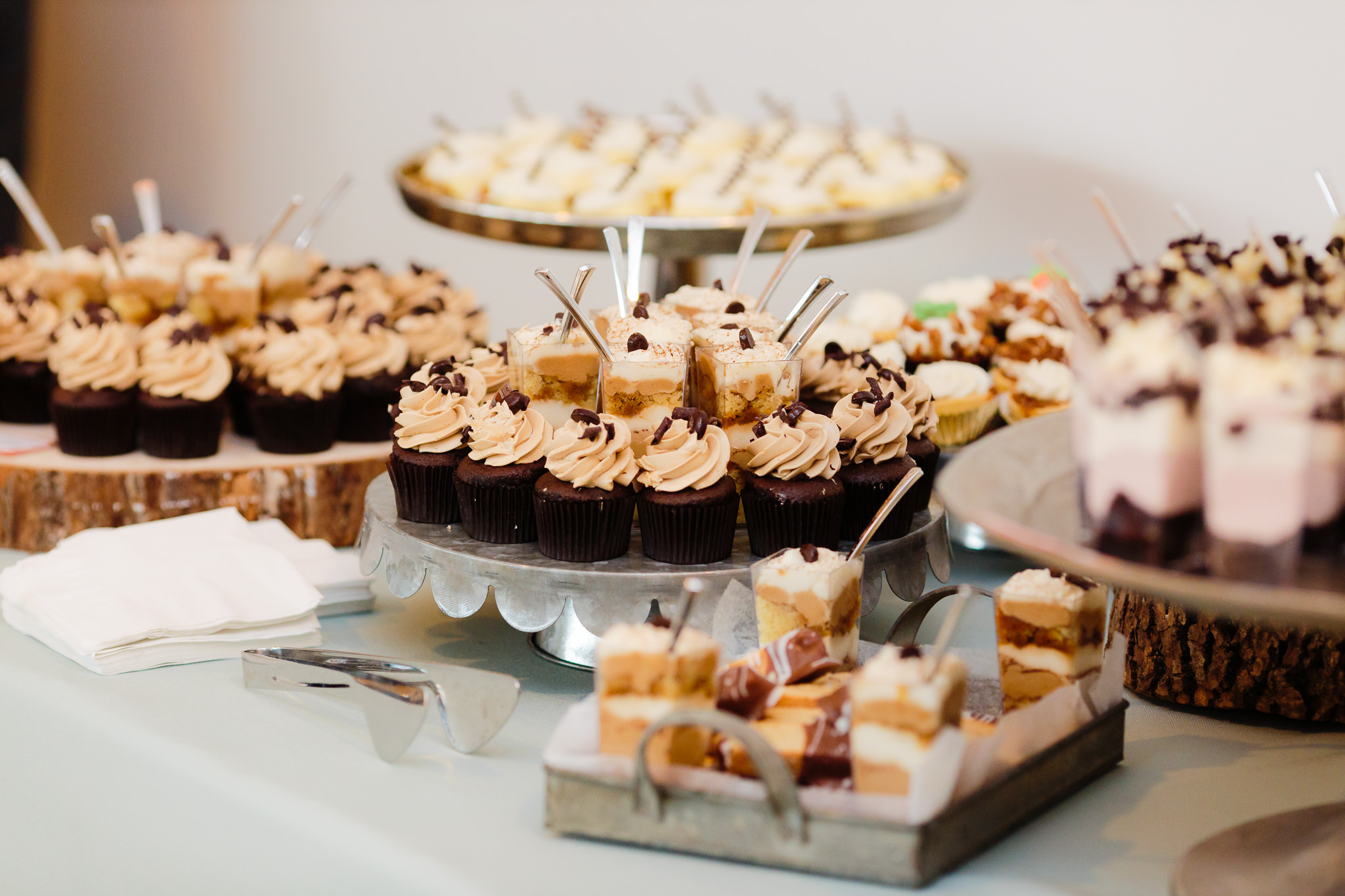 Dessert spread by Bella Christie & Lil Z's Sweet Boutique at a Phipps Conservatory wedding