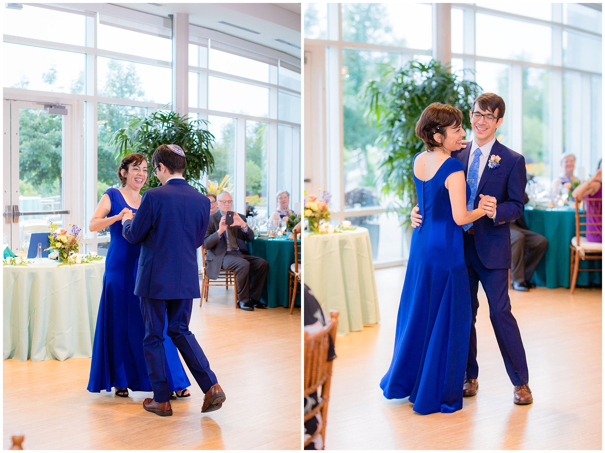 Mother-son dance at a Phipps Conservatory wedding reception