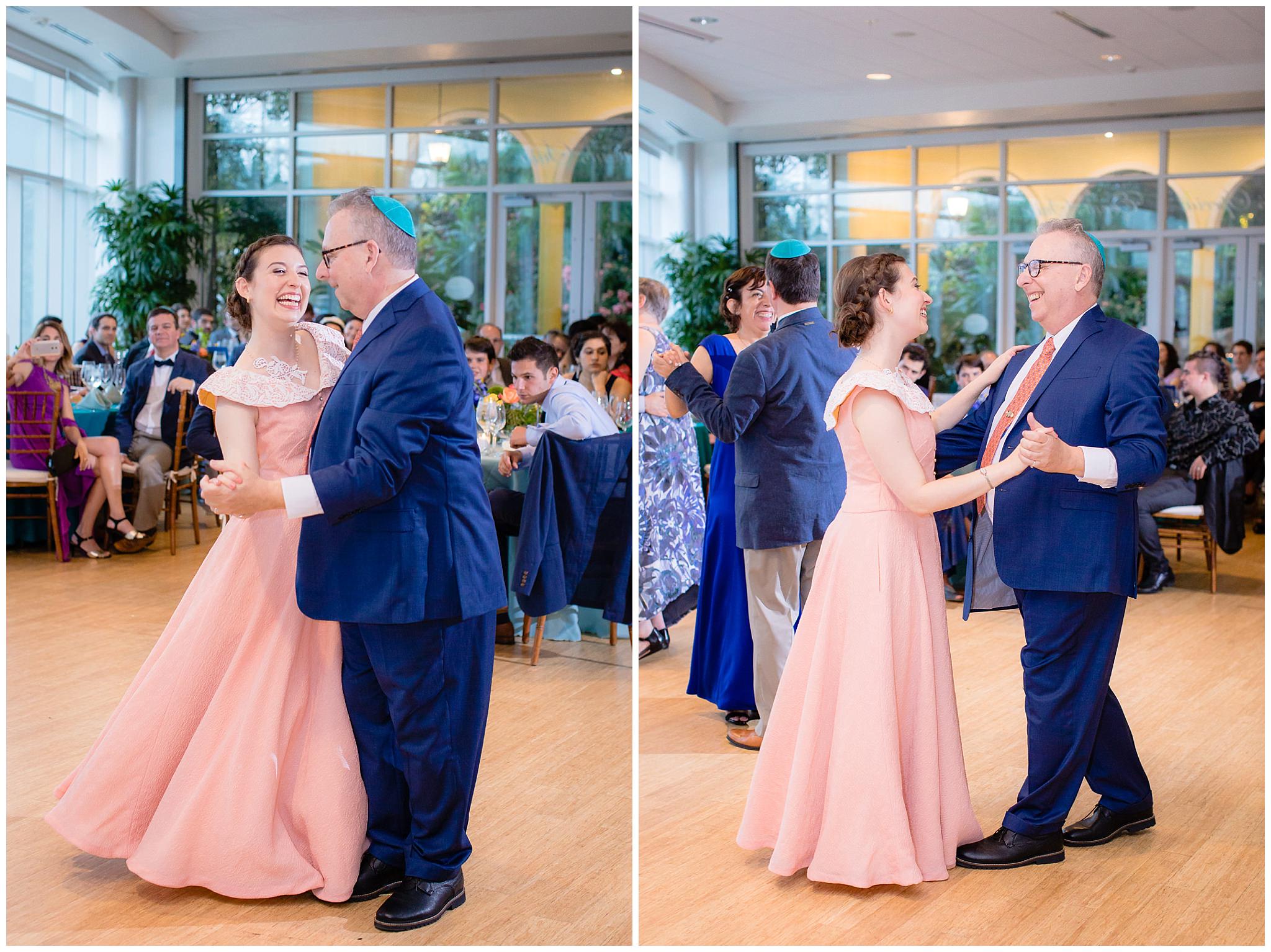 Father-daughter dance at a Phipps Conservatory wedding reception