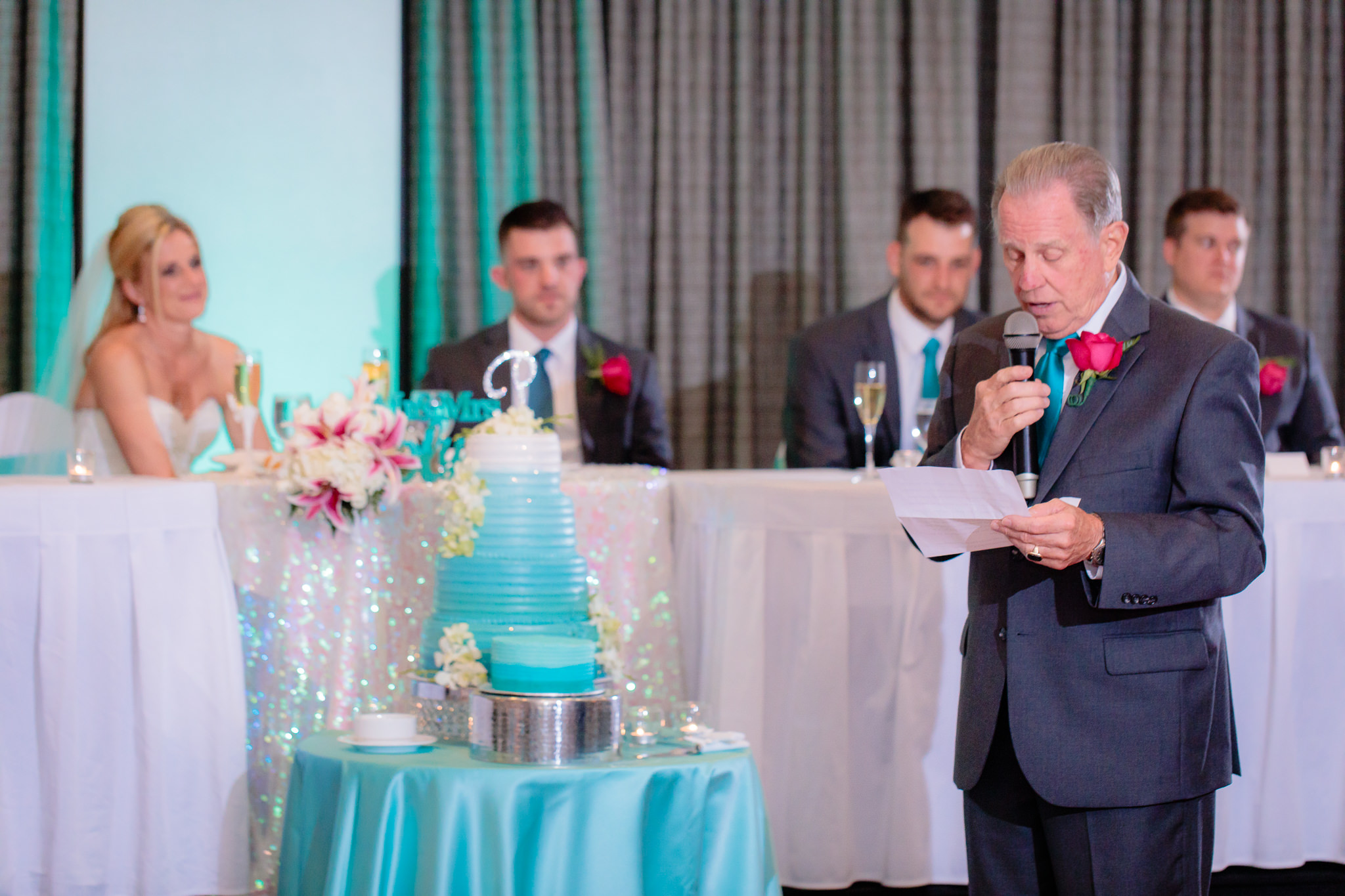 Father of the bride gives a speech at the Pittsburgh Airport Marriott