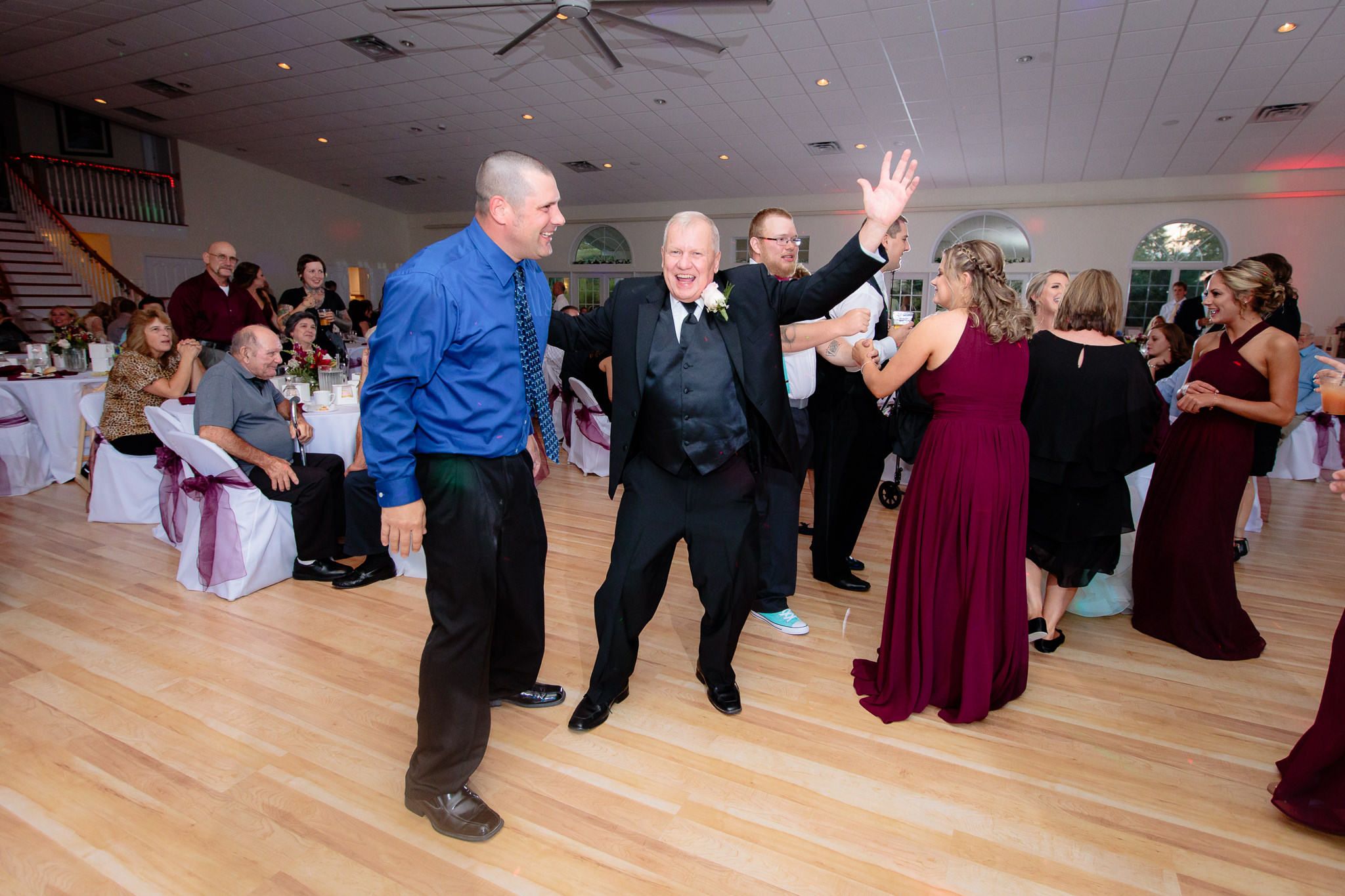 Father of the bride dances at a Greystone Fields wedding