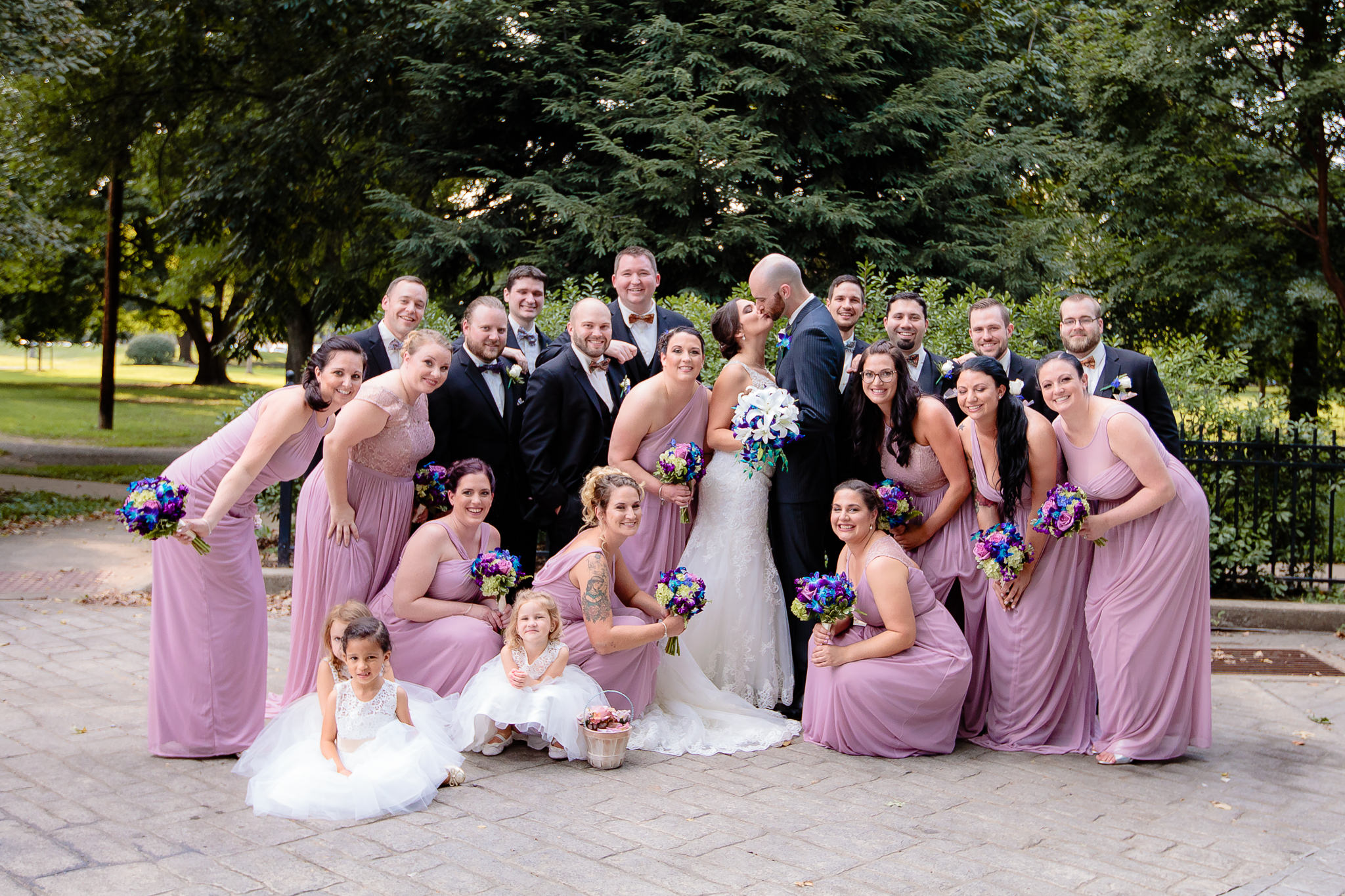 Bridal party photo at the National Aviary