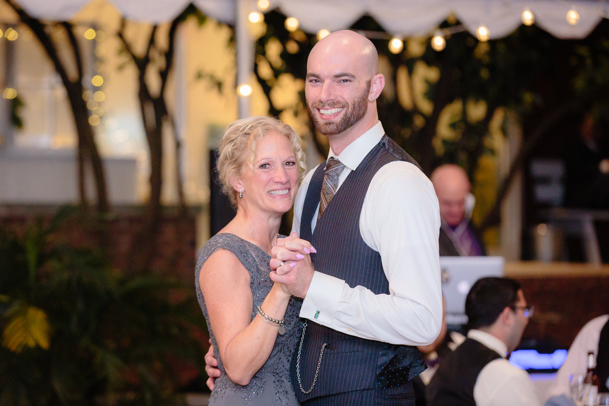 Mother-son dance at a National Aviary wedding reception