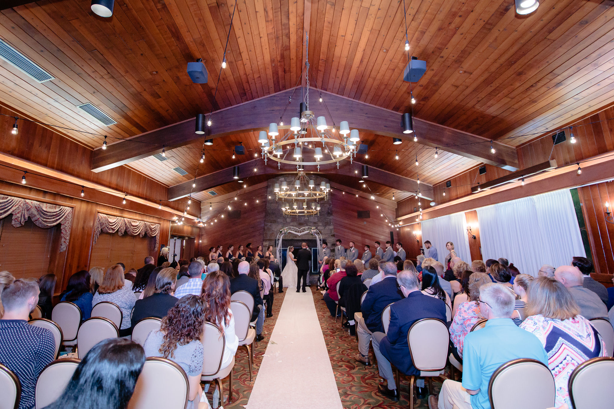 Indoor wedding ceremony space in Wilson Lodge at Oglebay