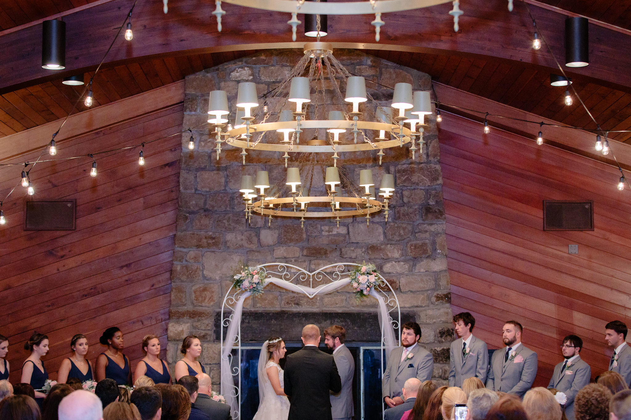 Wedding ceremony in Wilson Lodge at Oglebay