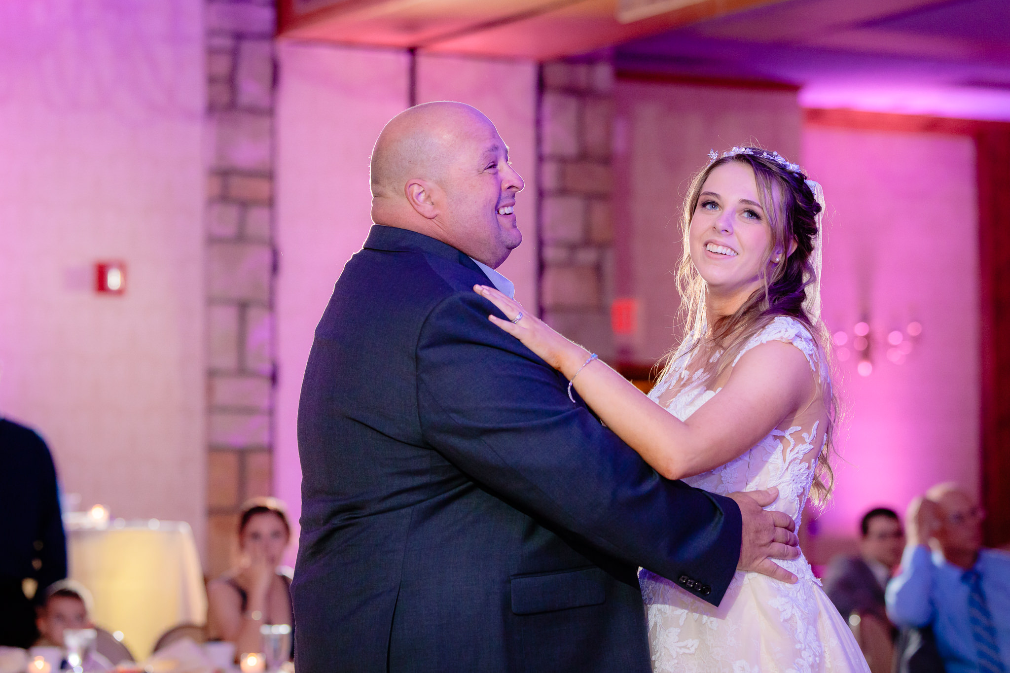 Father-daughter dance at an Oglebay wedding reception