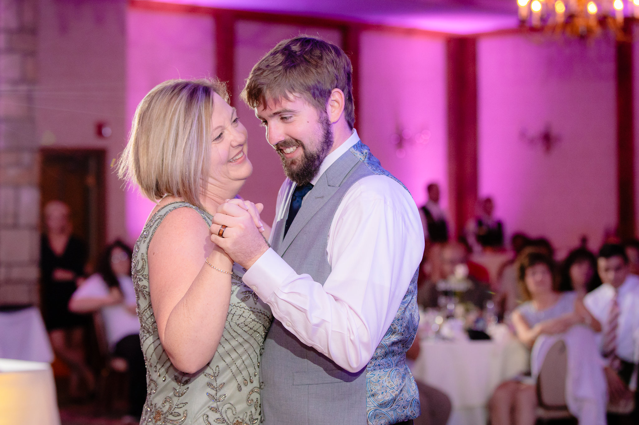 Mother-son dance at an Oglebay wedding reception
