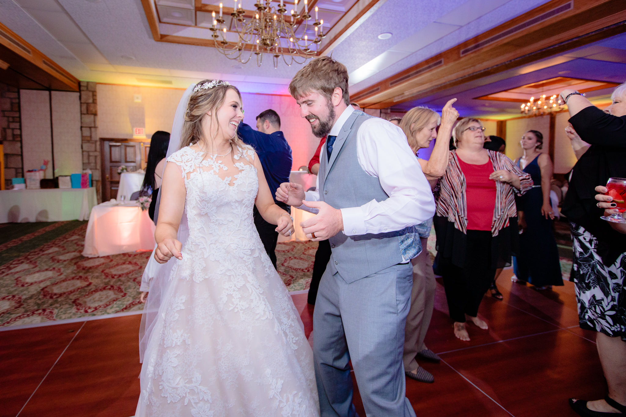 Newlyweds dance with their guests at Oglebay