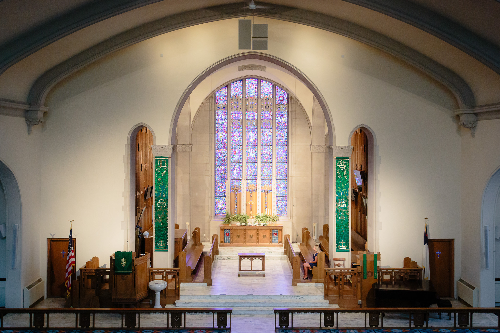 The altar at Mt. Lebanon United Methodist Church from above