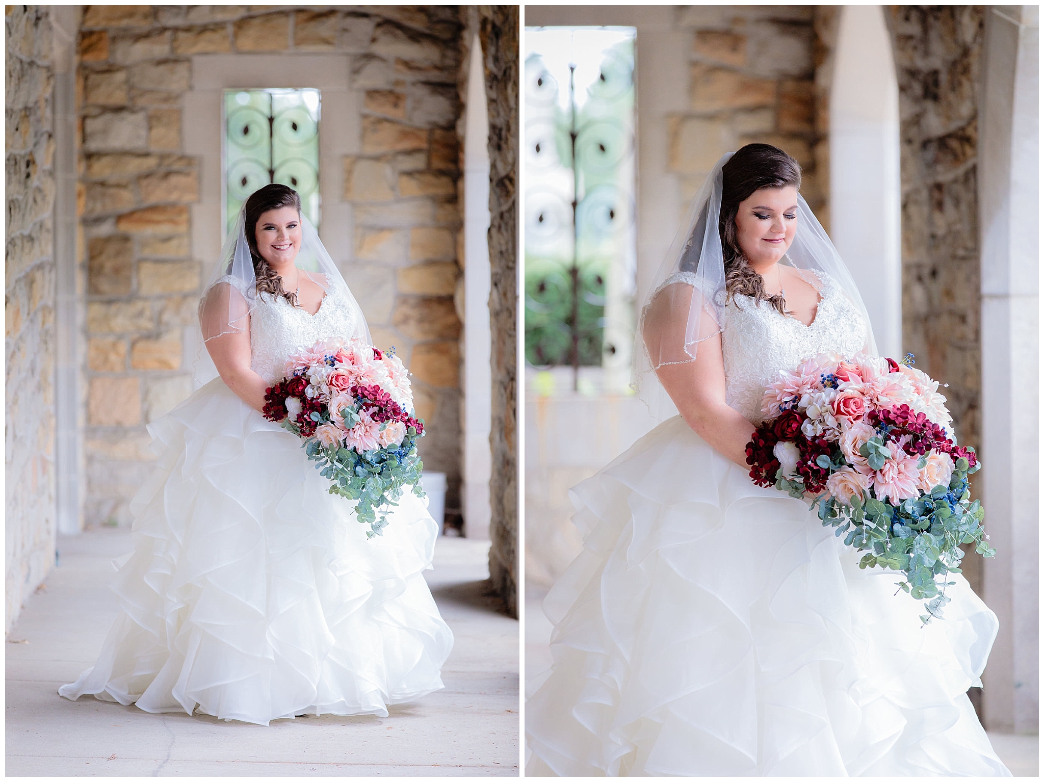 Bride portraits outside of Mt. Lebanon United Methodist Church