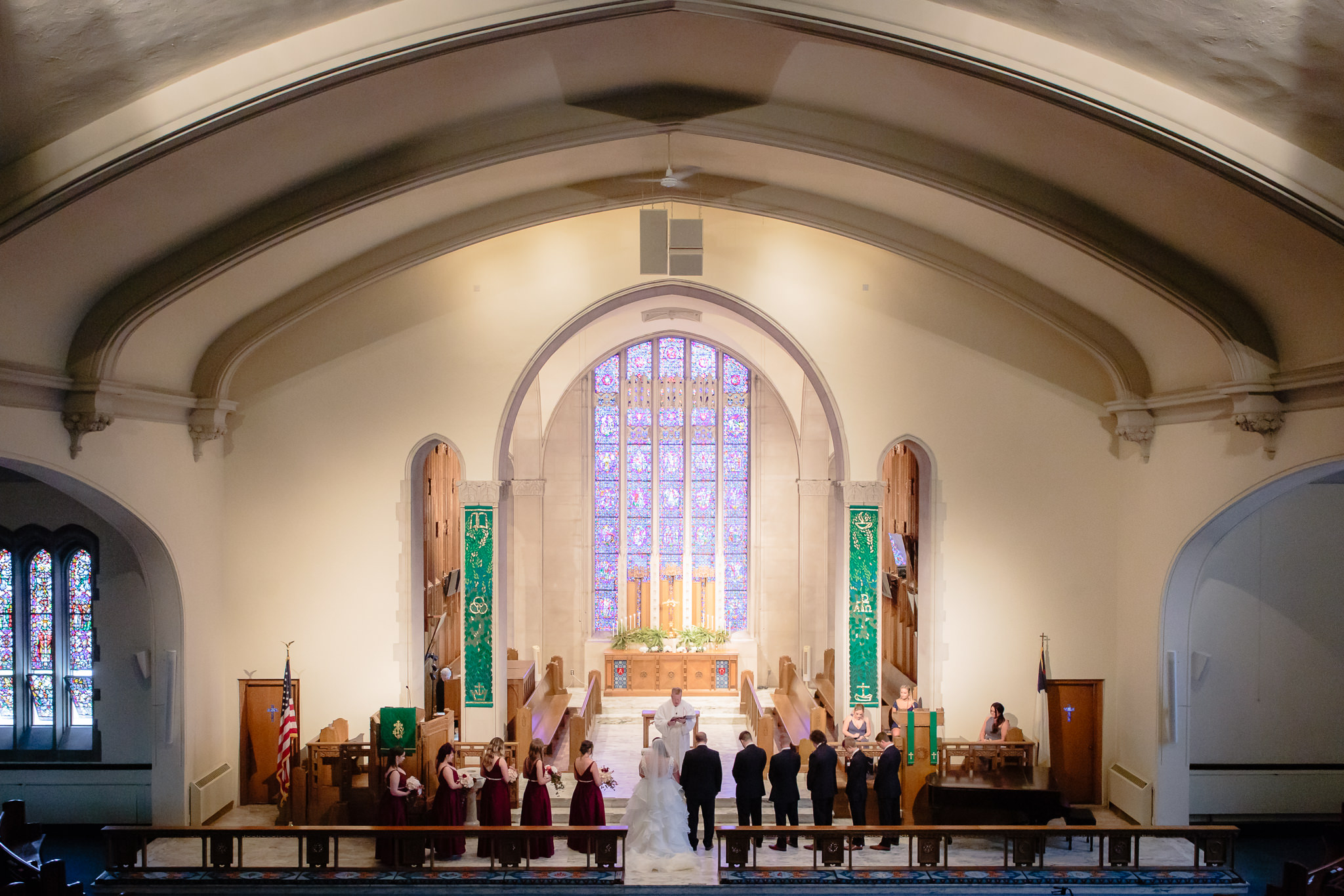 From above, the bride and groom as they say their vows at Mt. Lebanon United Methodist Church