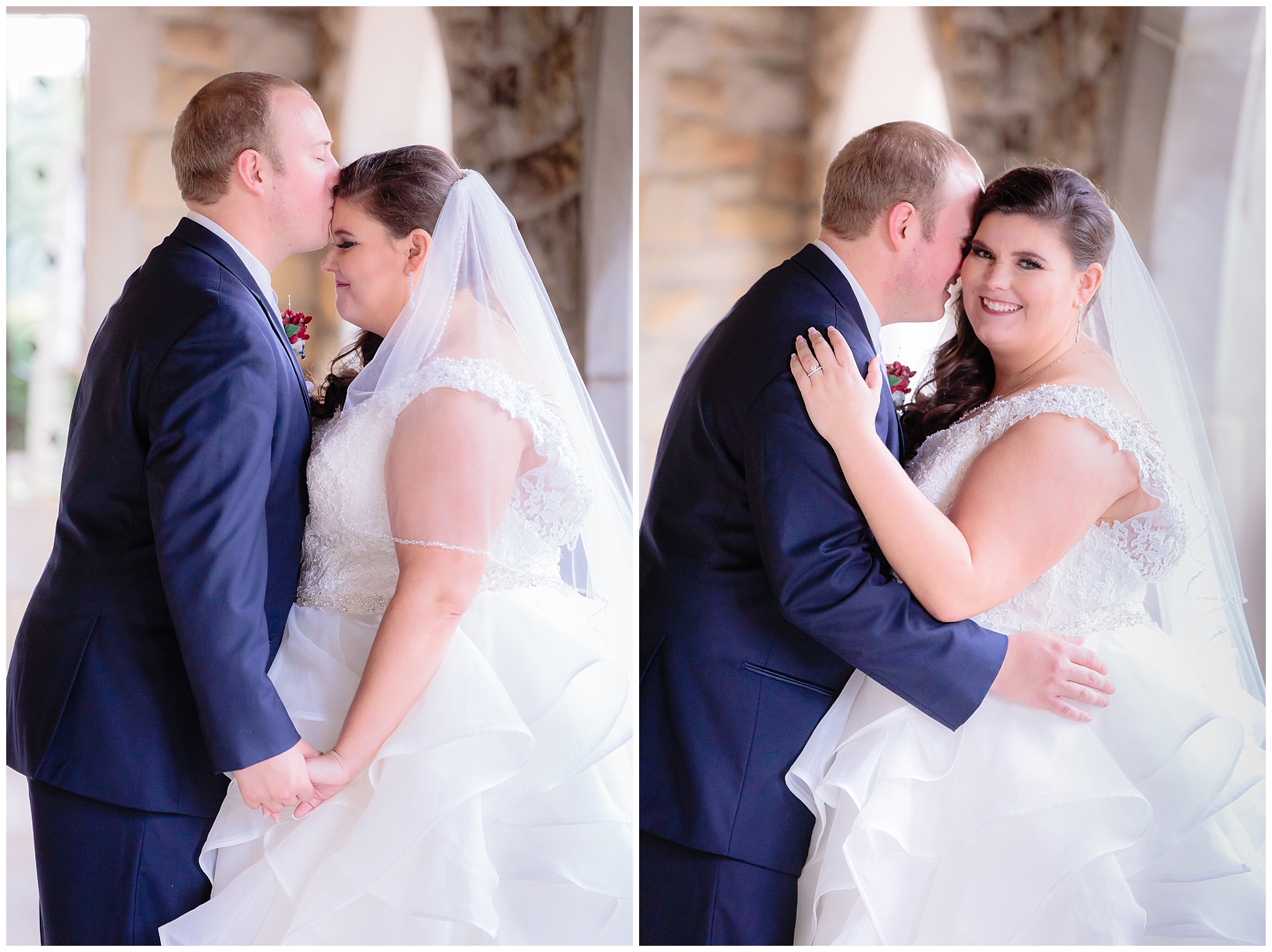 The newlyweds share a few kisses outside Mt. Lebanon United Methodist Church