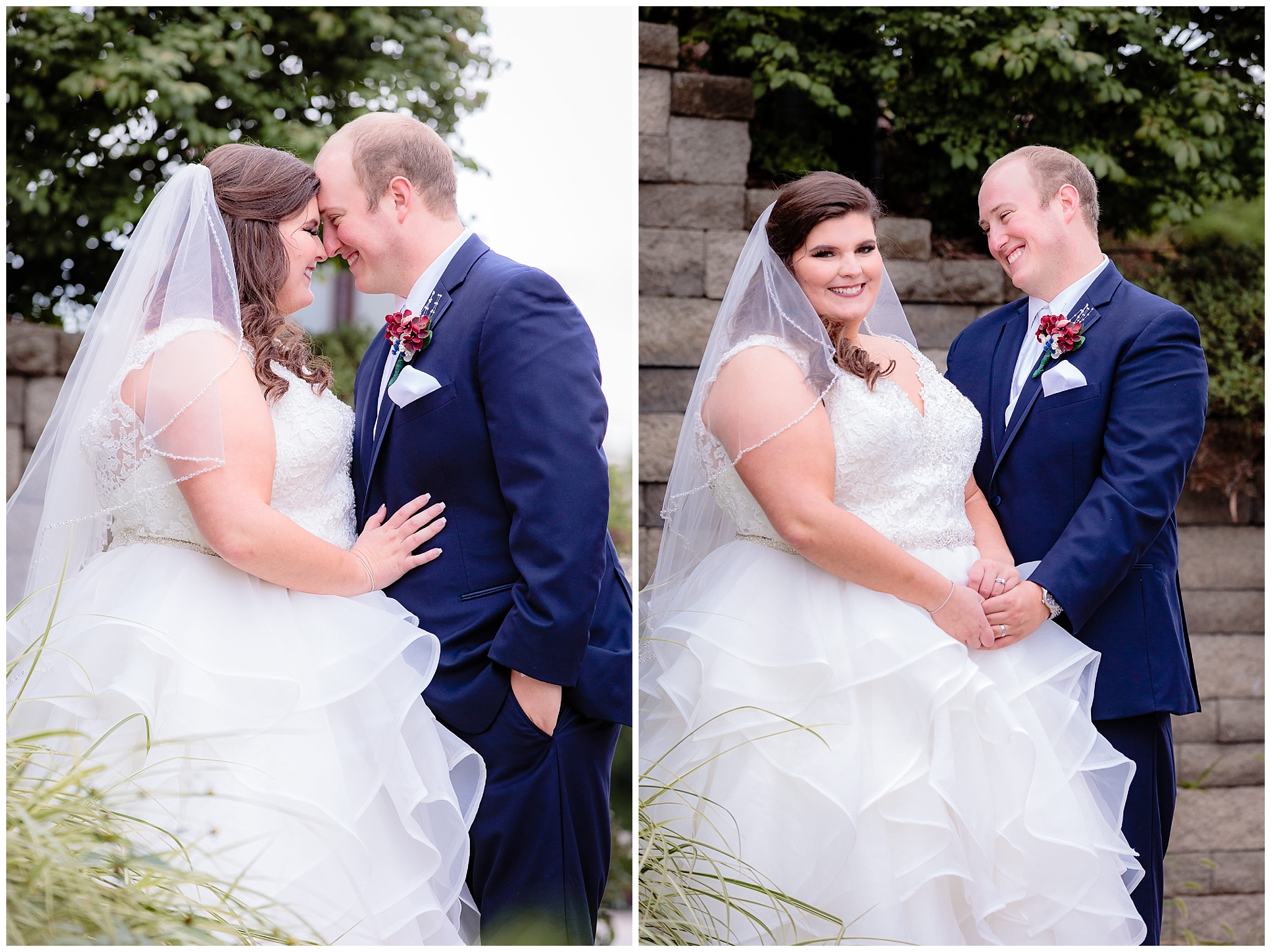 Bride and groom portraits outside Mt. Lebanon United Methodist Church