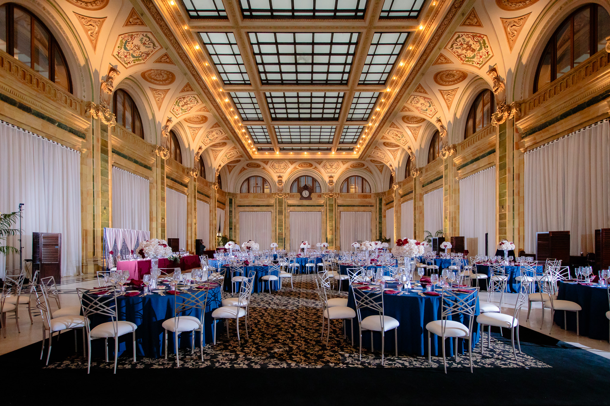 Wedding reception setup at the Pennsylvanian