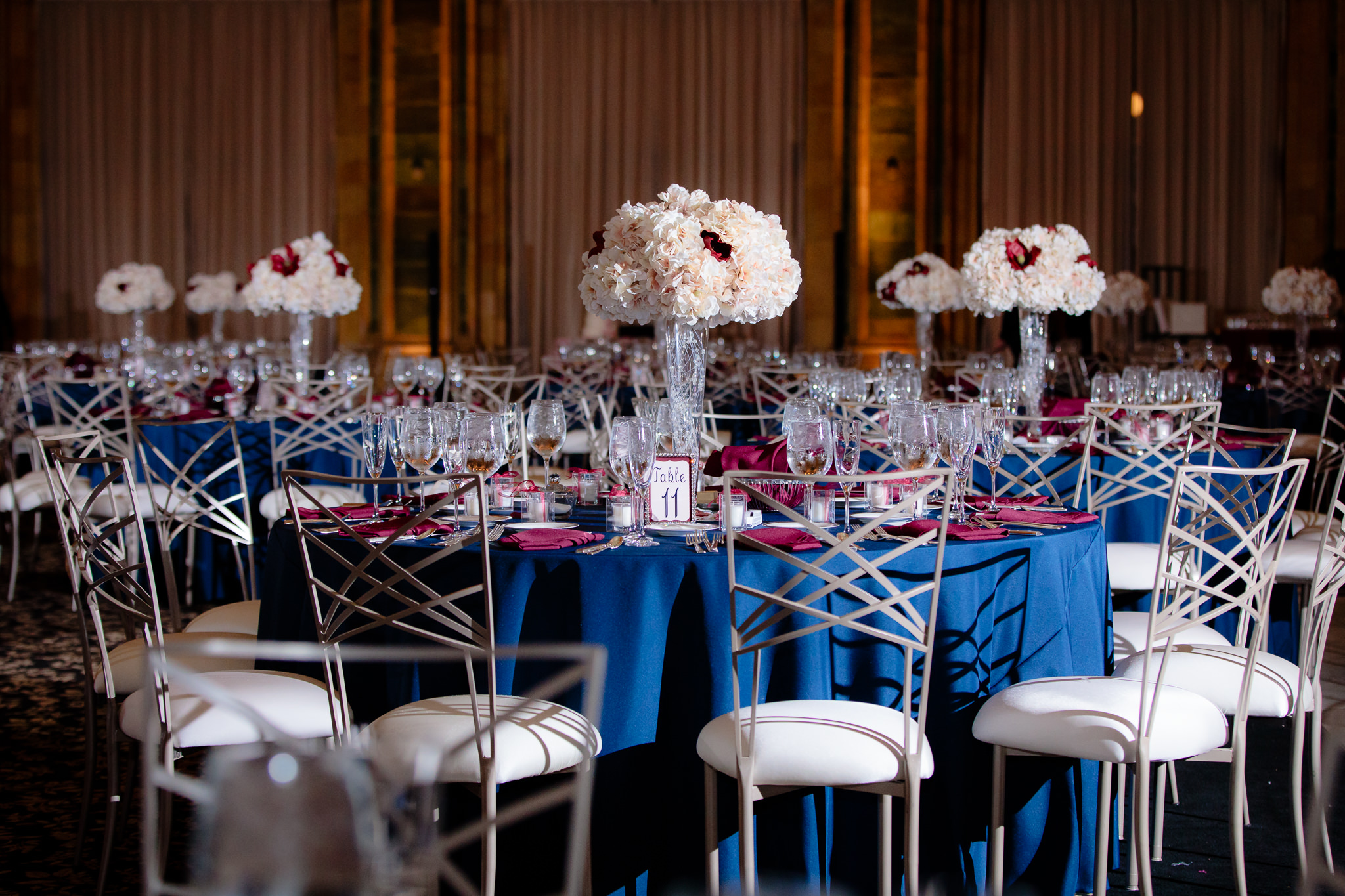 A Pennsylvanian wedding reception, complete with DIY flower centerpieces done by the bride