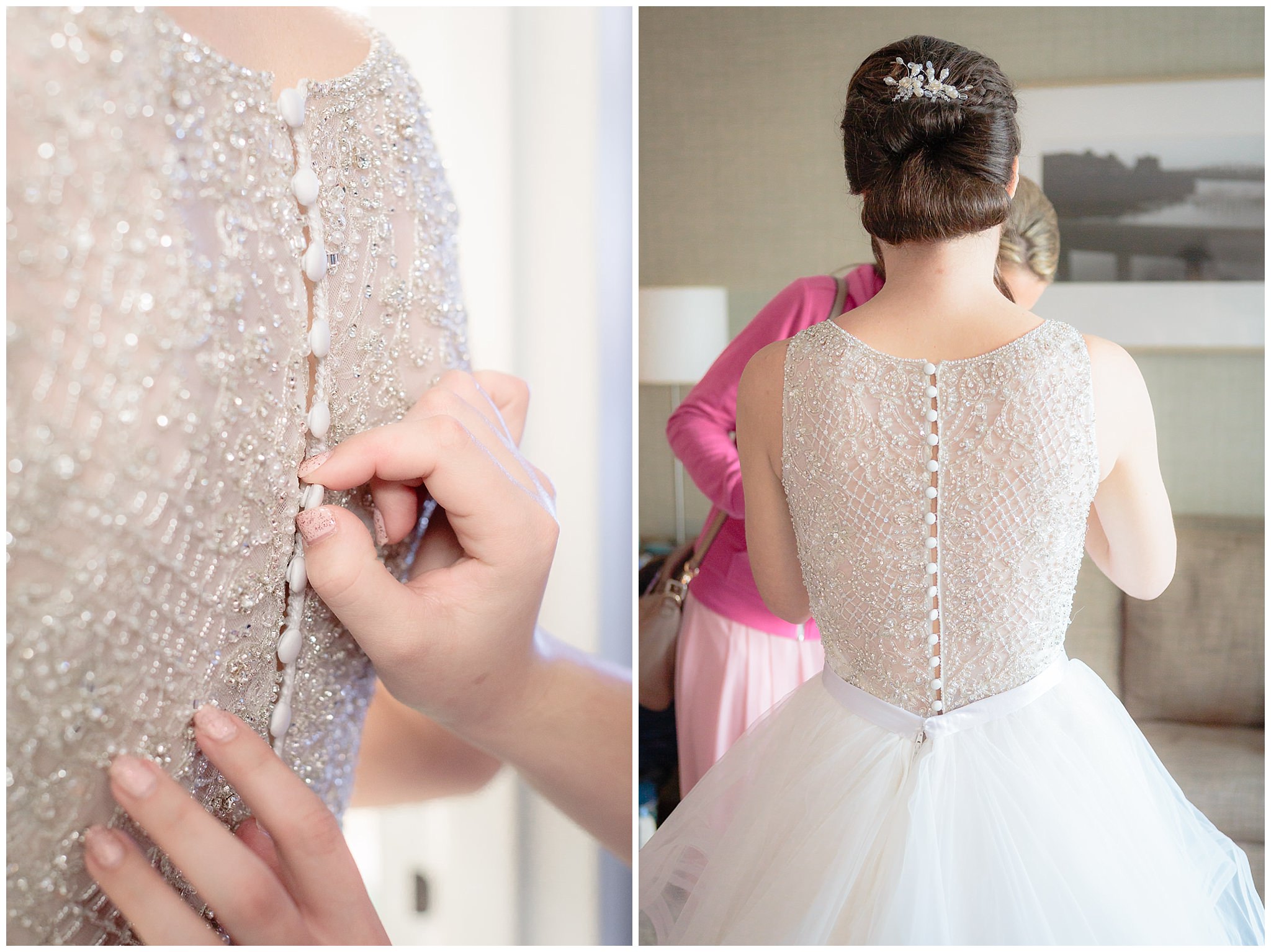 Buttons on the back of an Allure wedding dress