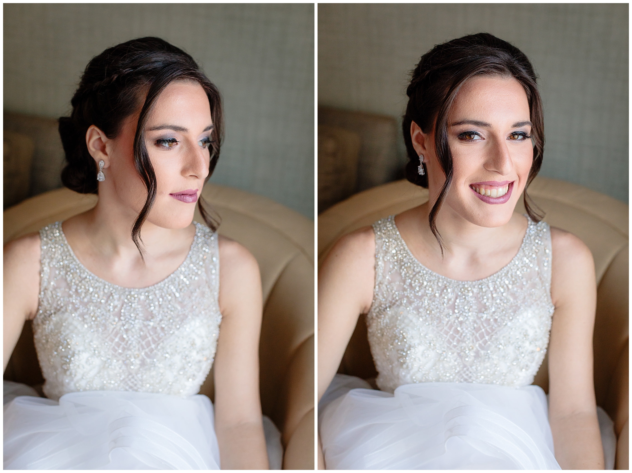 Bridal portraits before a wedding at the Smithfield United Church of Christ